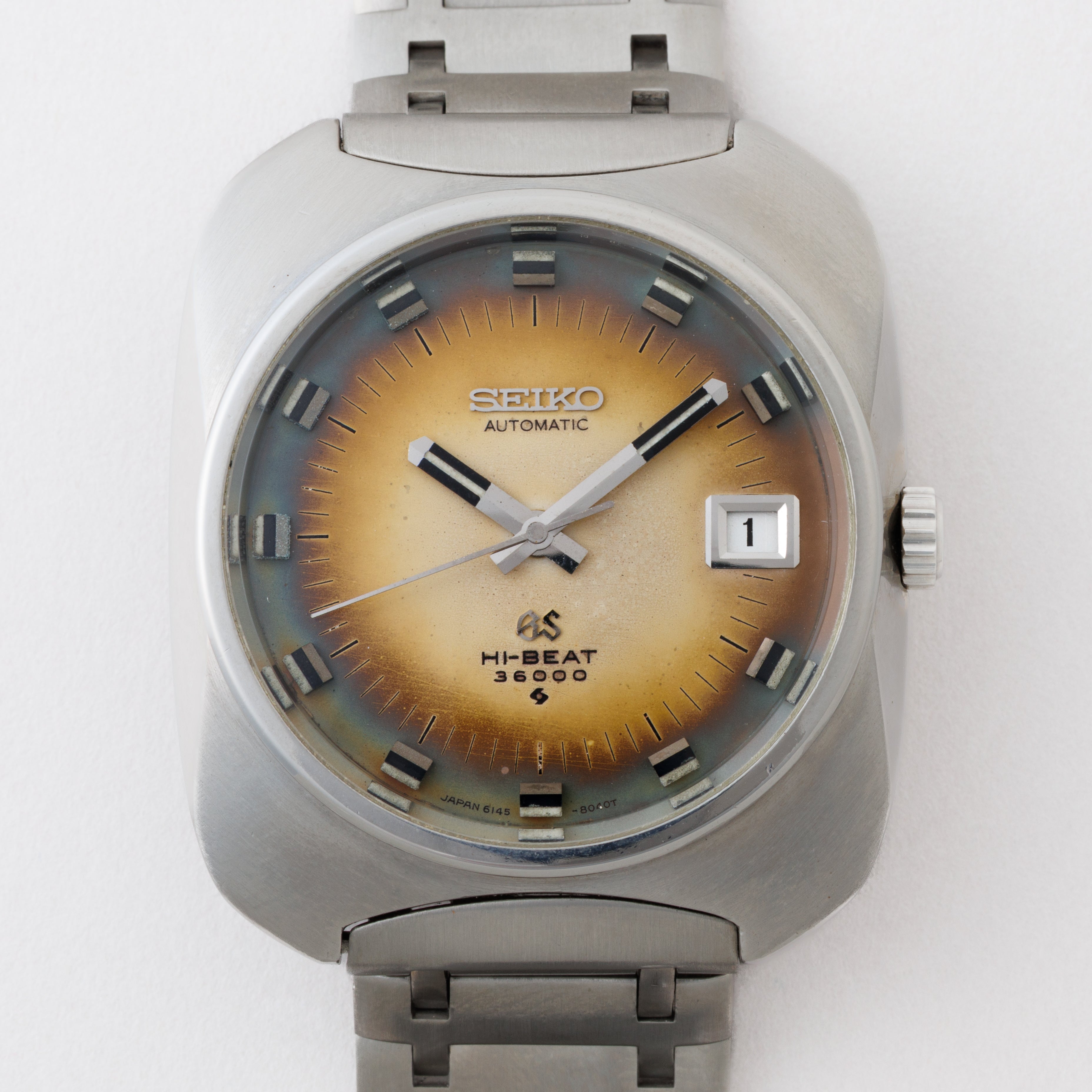 グランドセイコー 座布団ケース 1969年製 Ref.6145‐8020 61GS 10振動 純正ステンレスブレス