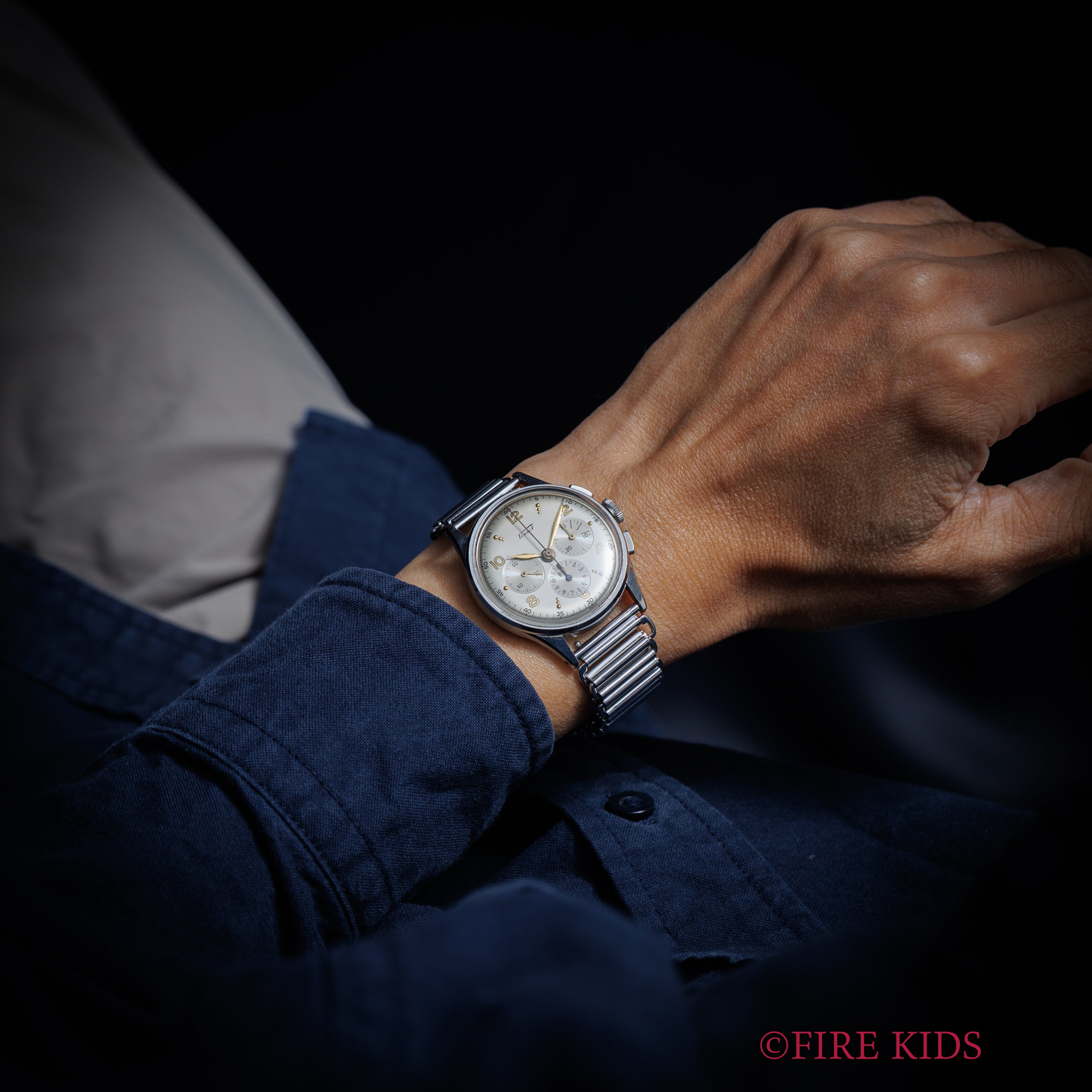 ティソ クロノグラフ 手巻き 1950年代製 Ref.6215-4 Cal.27-41H SS 飛びアラビアダイヤル