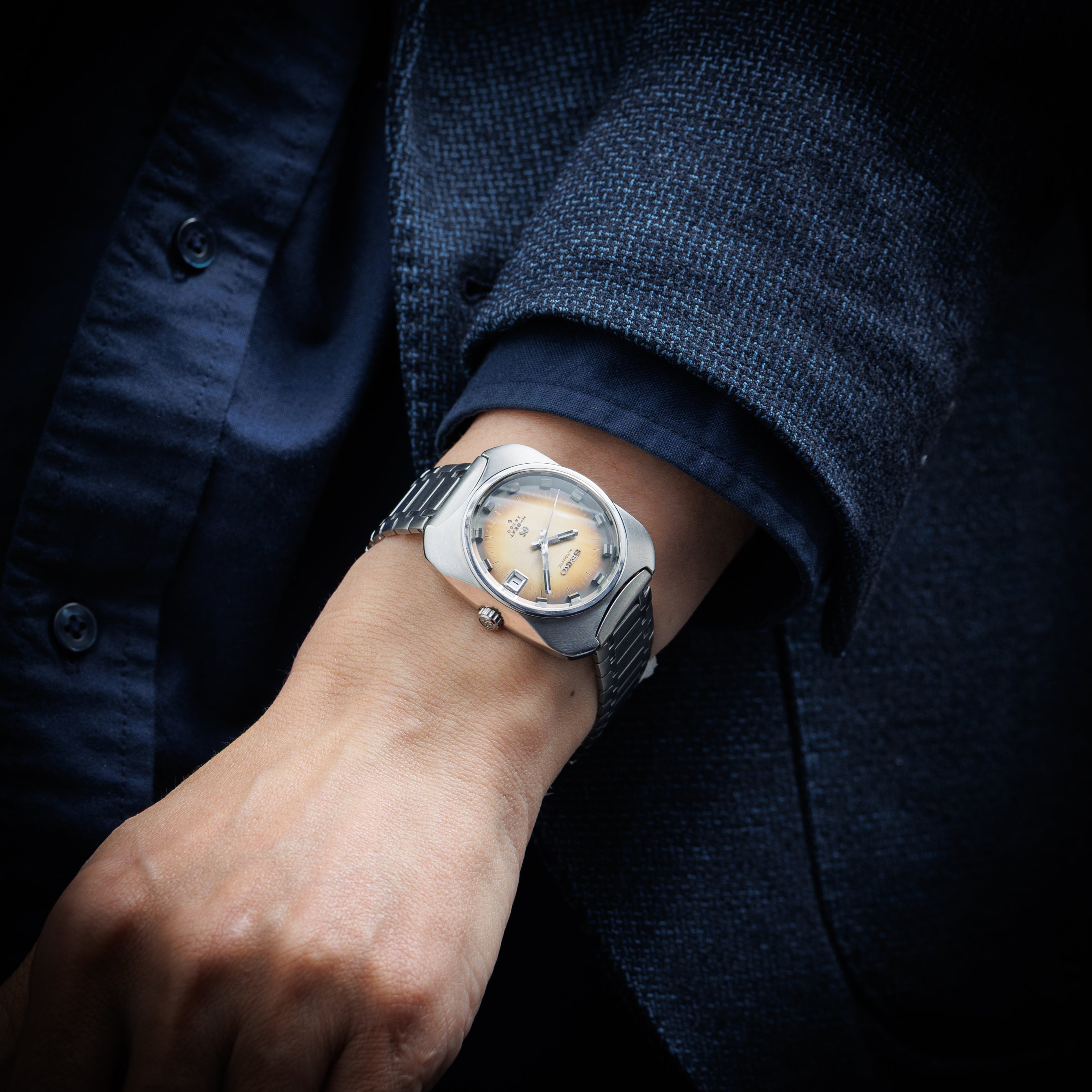 グランドセイコー 座布団ケース 1969年製 Ref.6145‐8020 61GS 10振動 純正ステンレスブレス