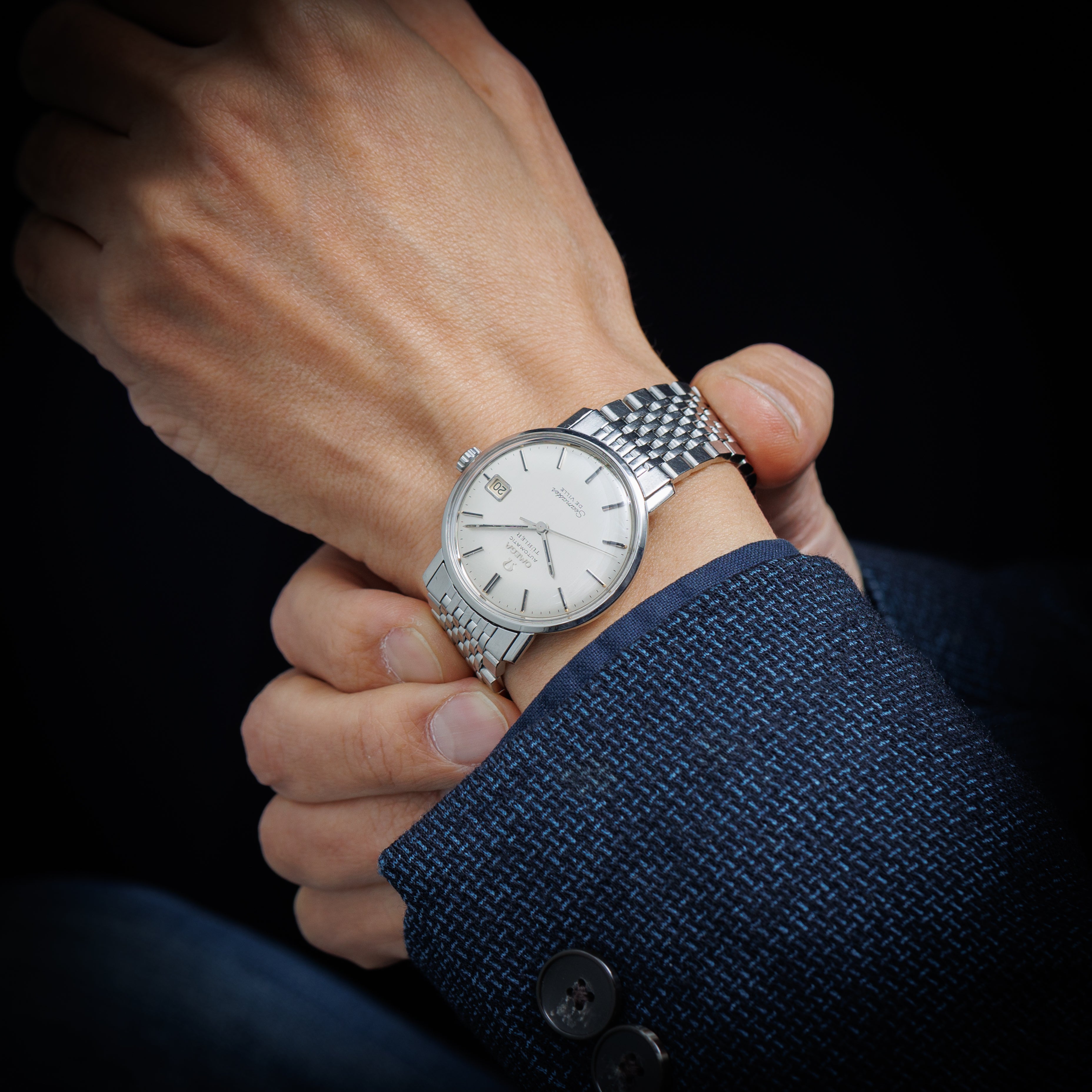 オメガ シーマスター デ・ヴィル チューラーWネーム 1966年製 自動巻 純正ブレス Ref.166.020