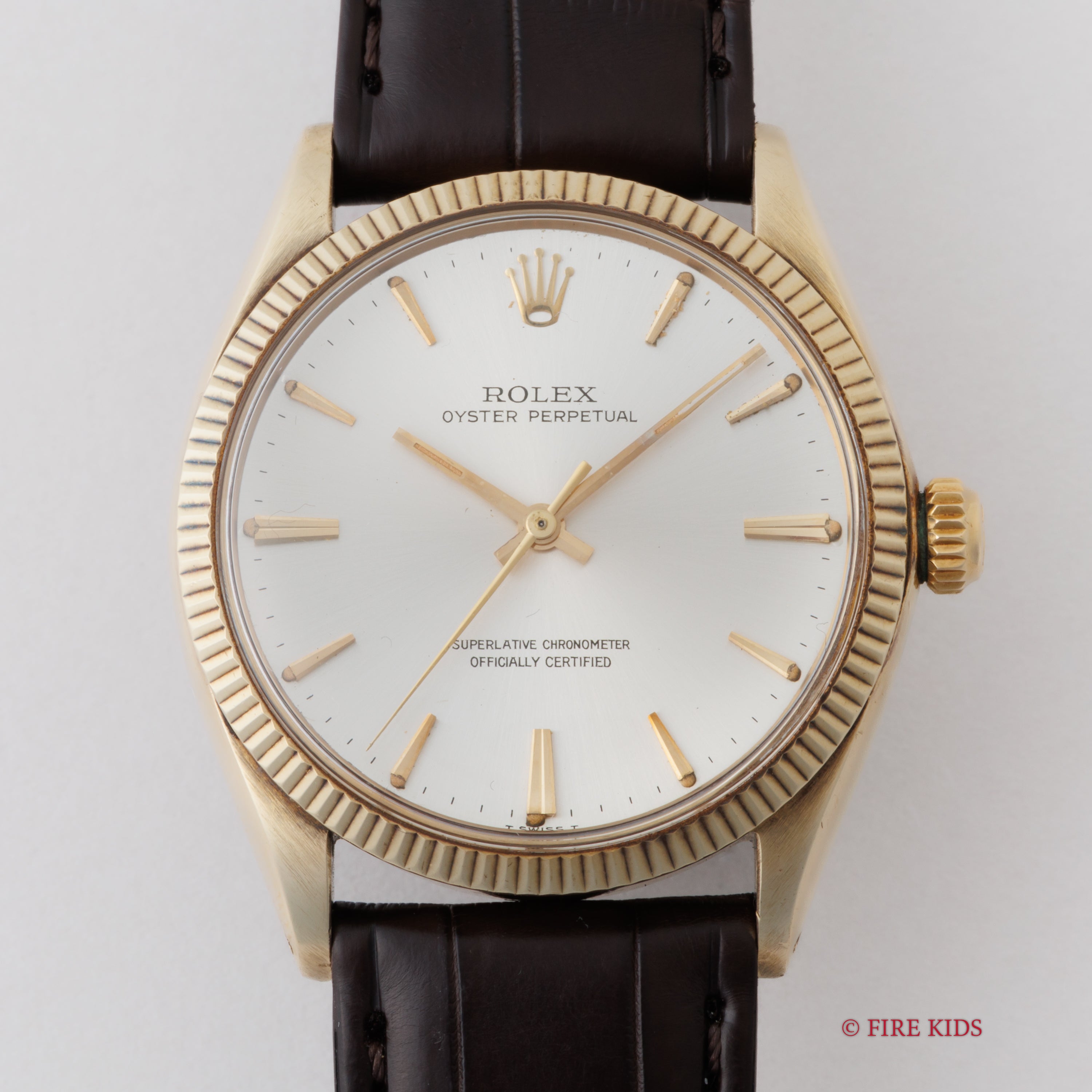 ロレックス 14金無垢オイスターパーペチュアル 1963年製 シルバーダイヤル Ref.1005