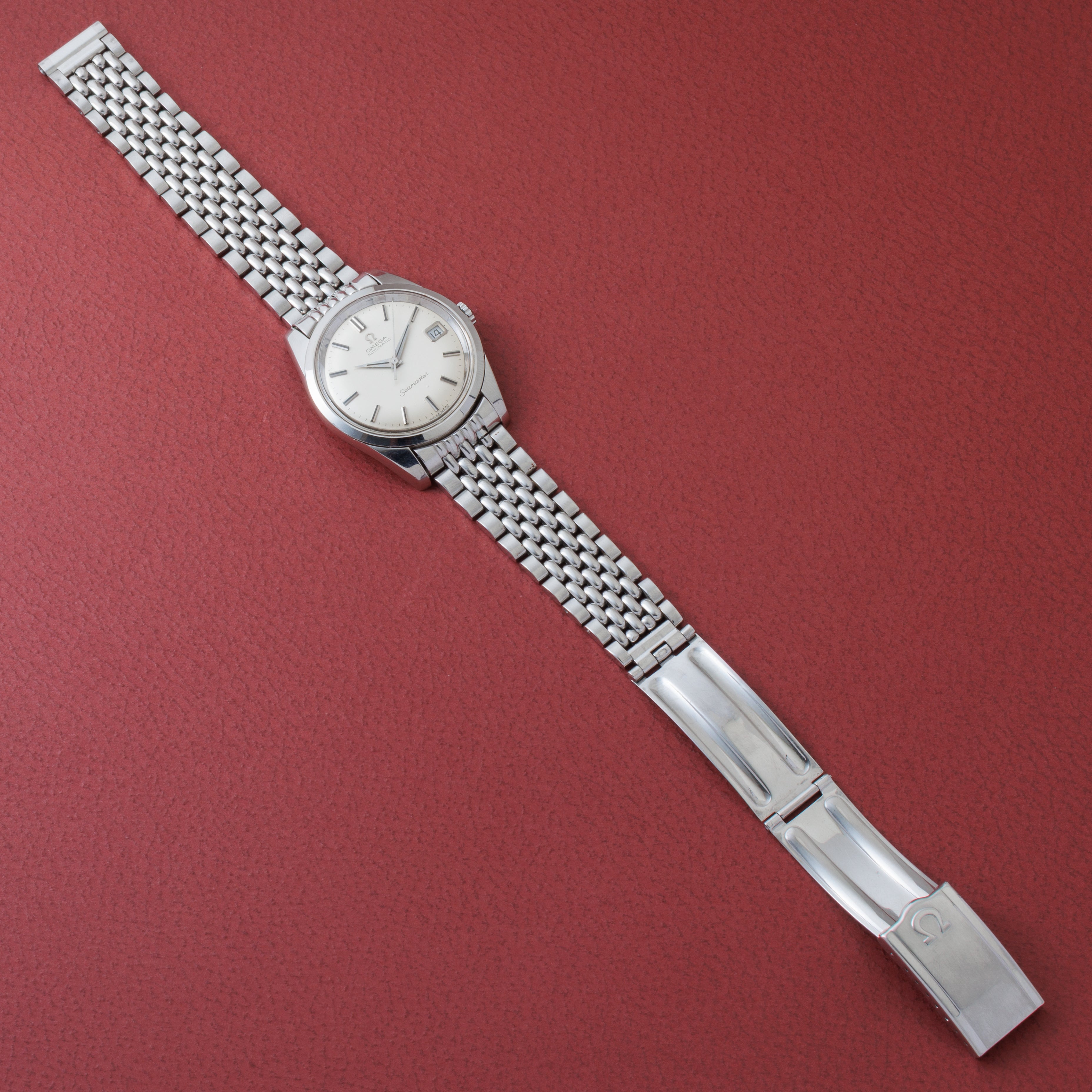オメガ シーマスター 1966年製 Ref.166.010 シルバーダイヤル 純正ライスブレス