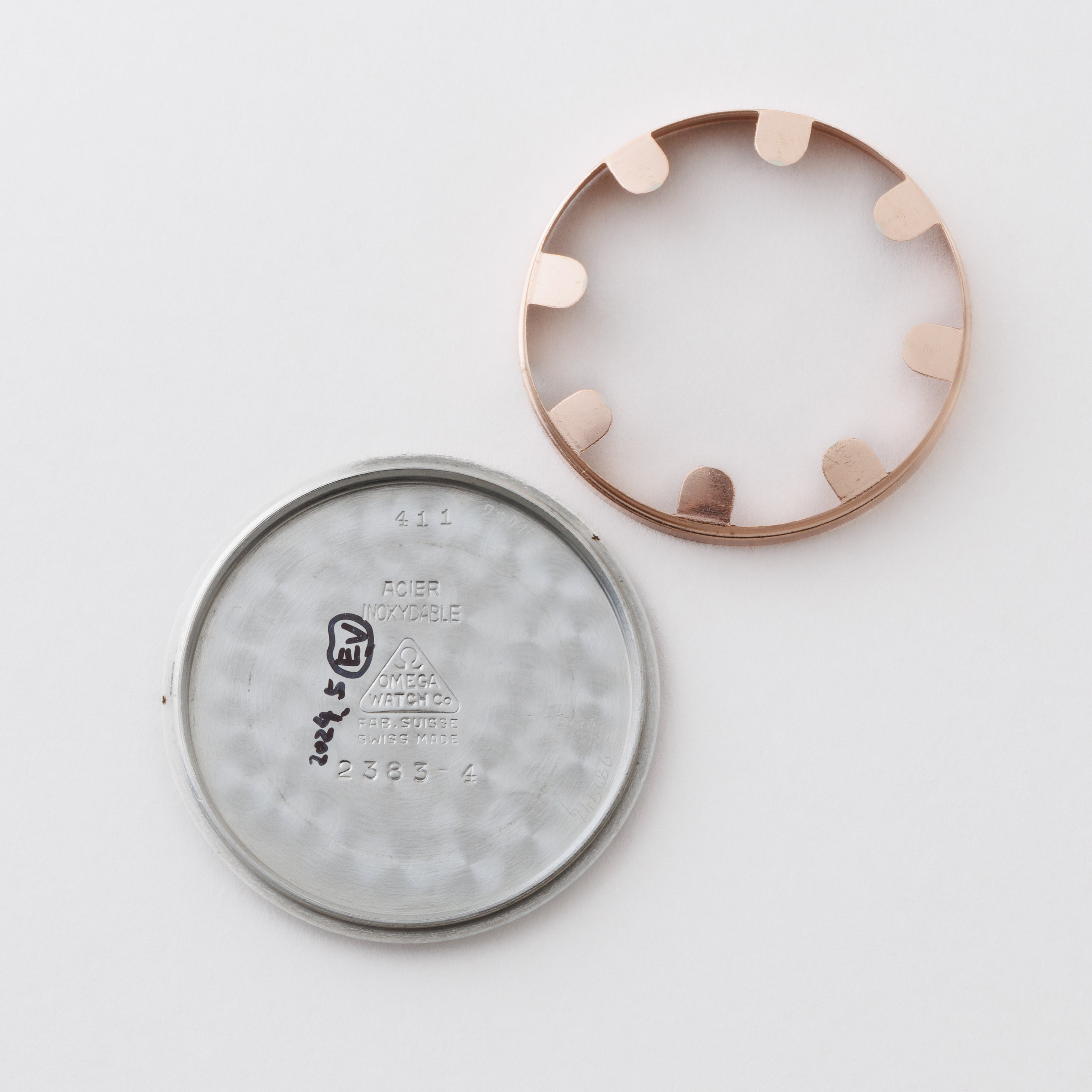 オメガ 30mmキャリバー 1944~1946年製 別作スケルトンバック 手巻き Cal.30T2 飛びアラビアダイヤル