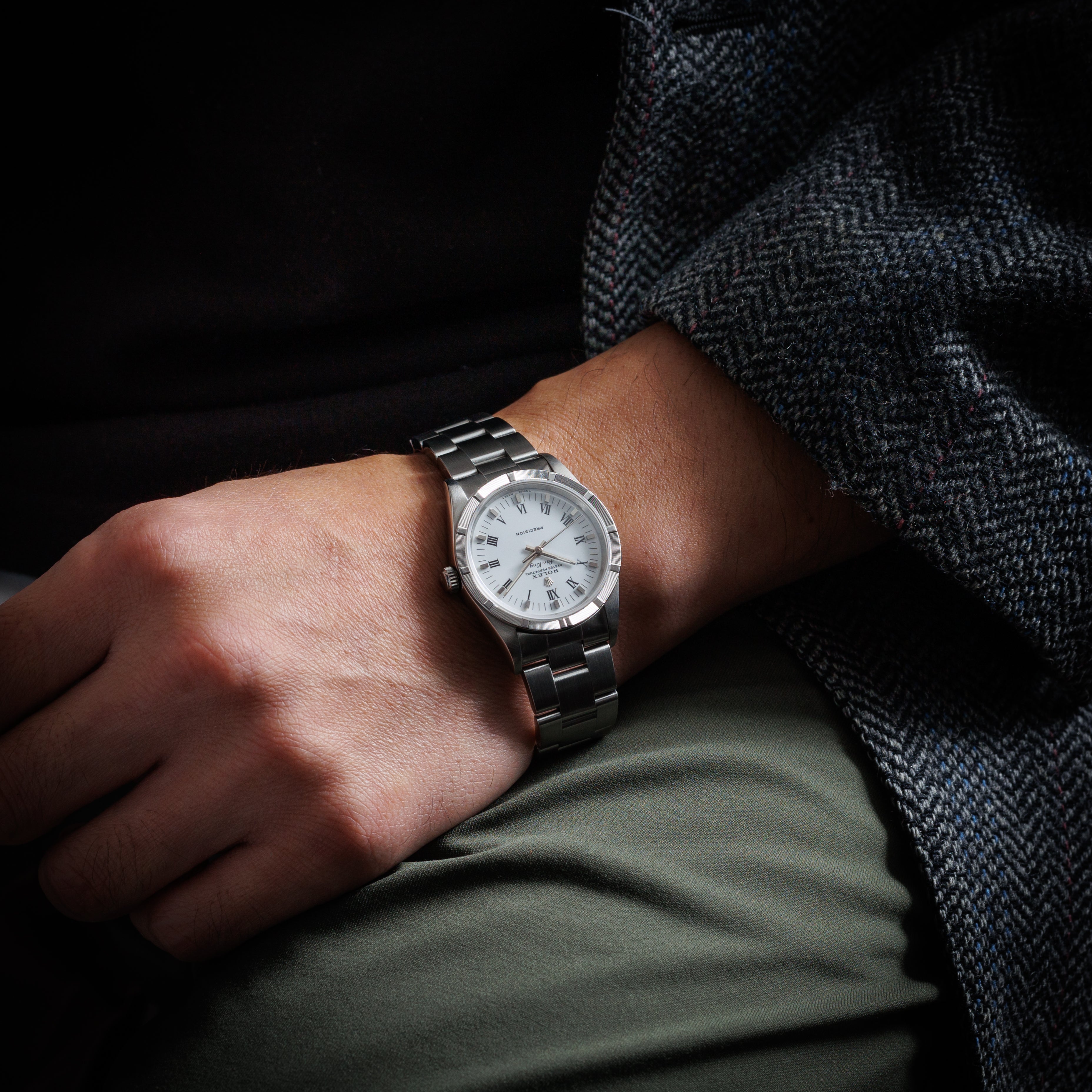 ロレックス エアキング 1996年製 Ref.14010 ホワイトローマンダイヤル 箱、ギャラ付き