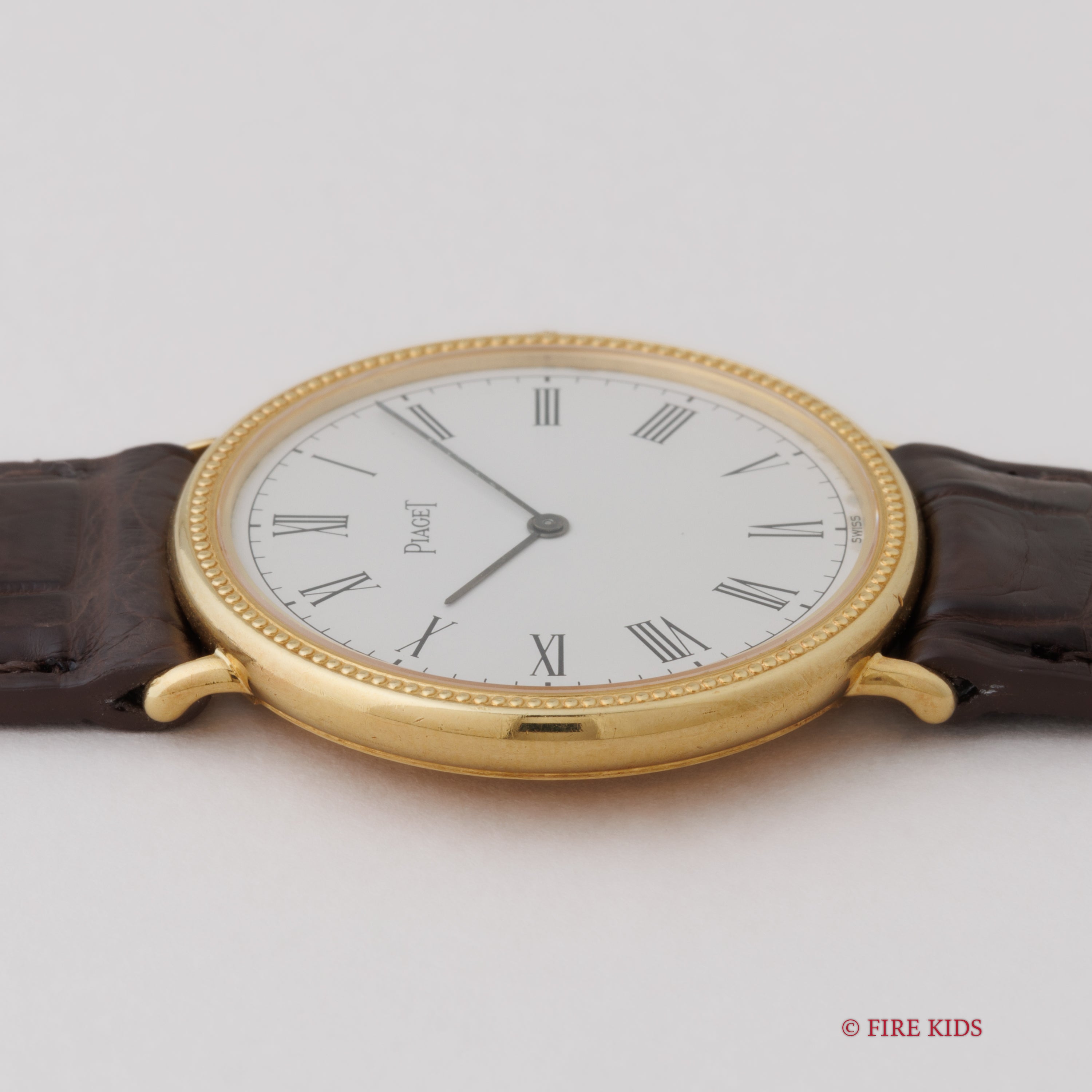 ピアジェ 1970年代製 18金イエローゴールド ホワイトローマン 純正金無垢尾錠付き 手巻き