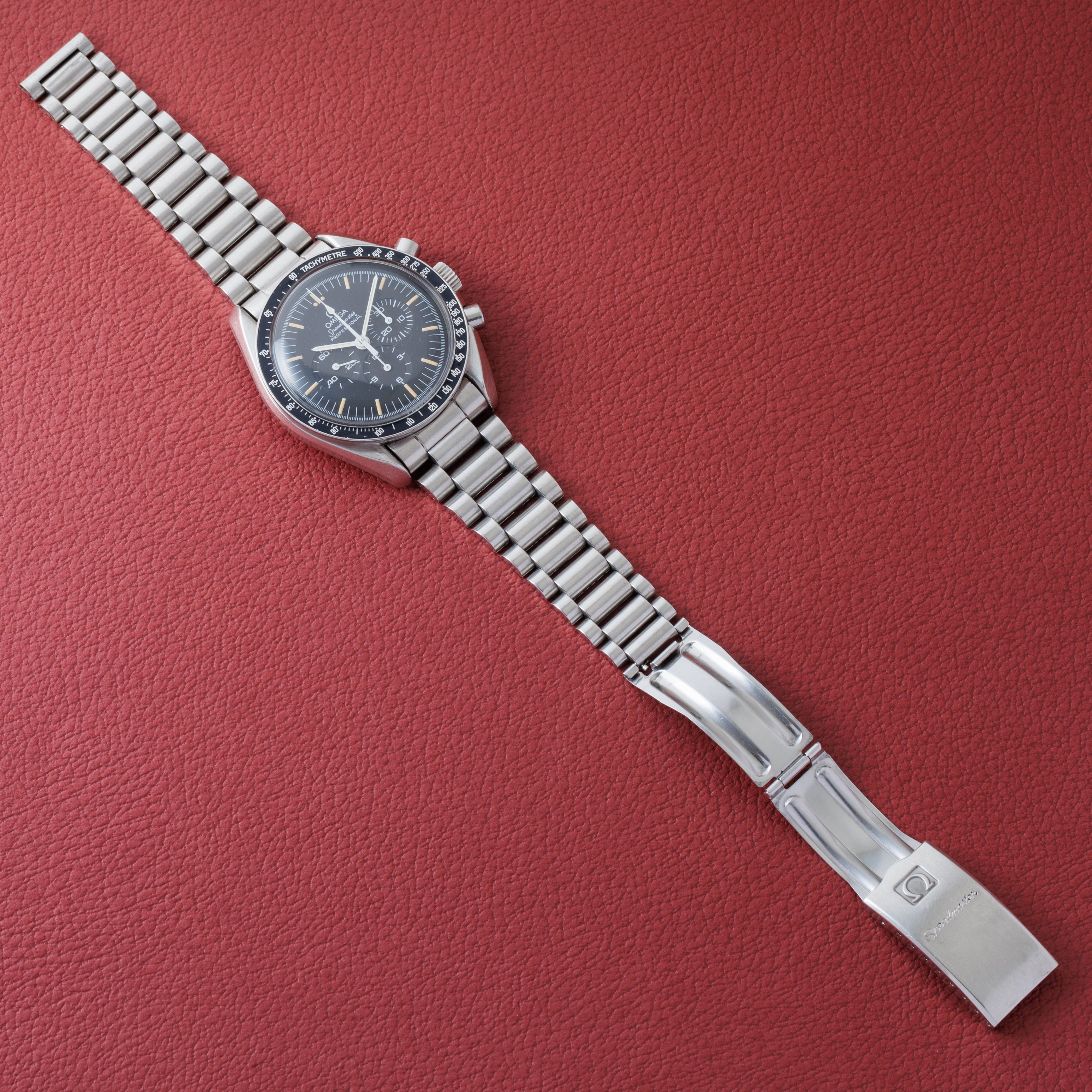 オメガ スピードマスタープロフェッショナル 1990年代製 Ref.ST345.0808 5th 下がりr 箱、ギャラ付き 裏スケルトン