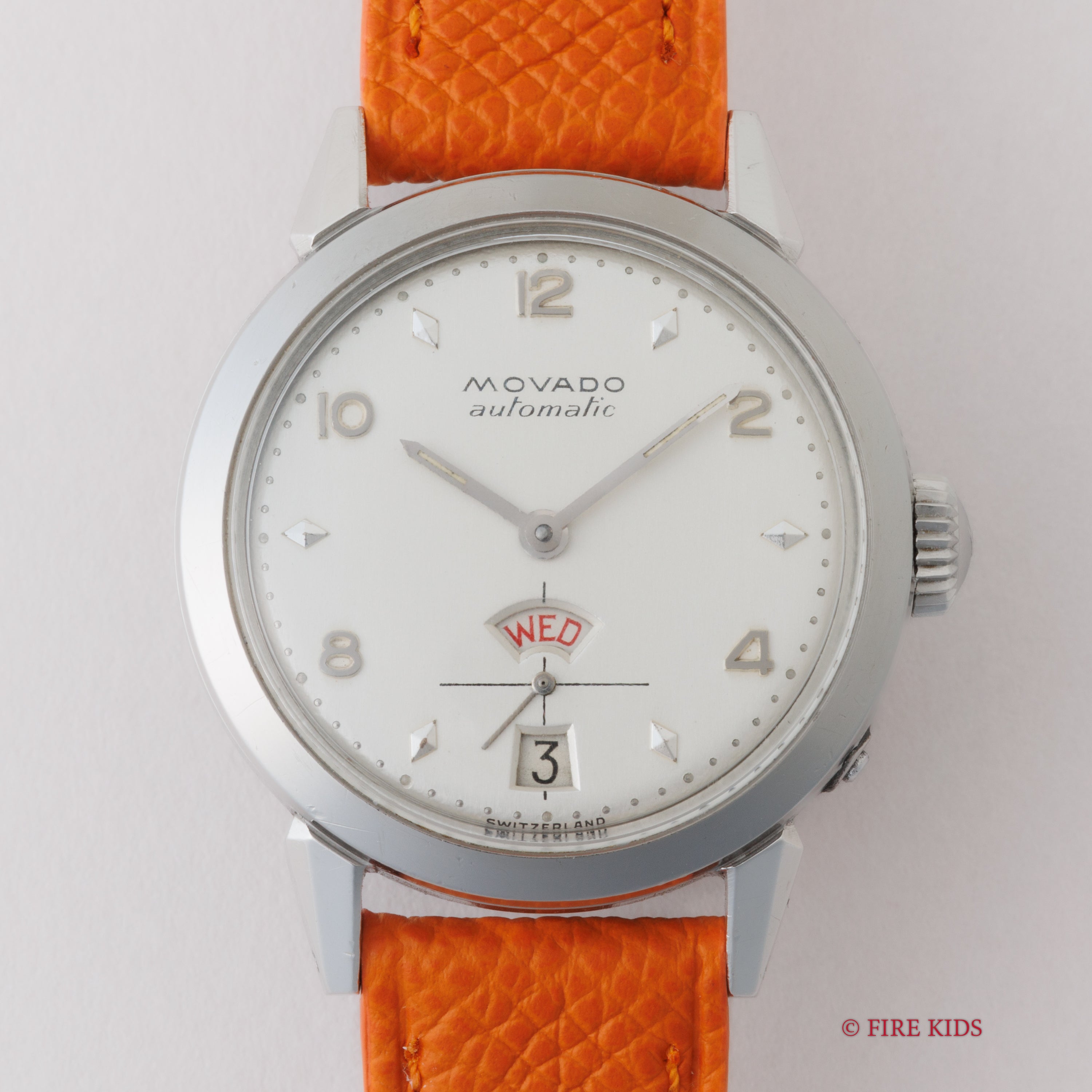 モバード カレンドラックス 1950年代製 バンパー式デイデイト自動巻 FBケース 飛びアラビアダイヤル