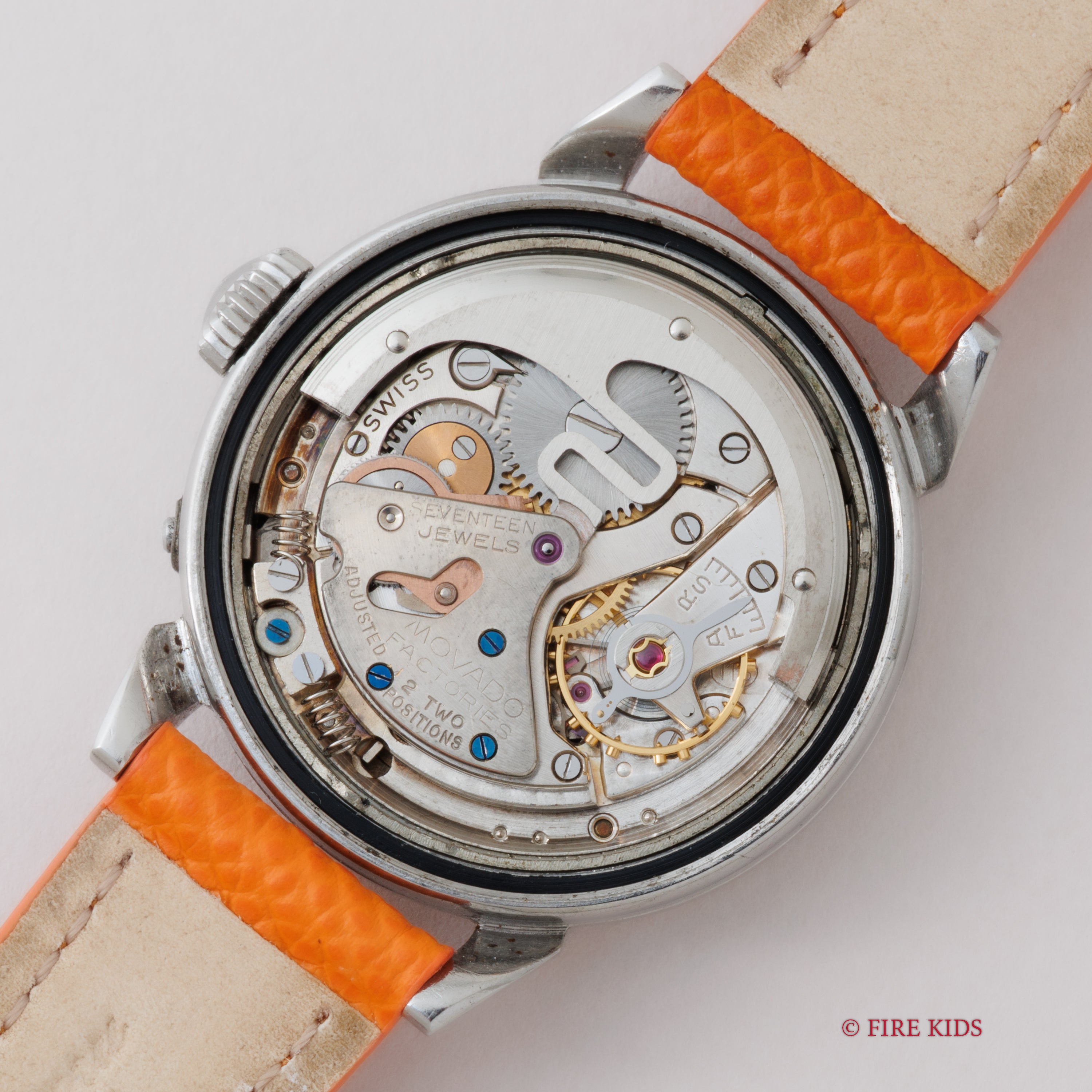 モバード カレンドラックス 1950年代製 バンパー式デイデイト自動巻 FBケース 飛びアラビアダイヤル