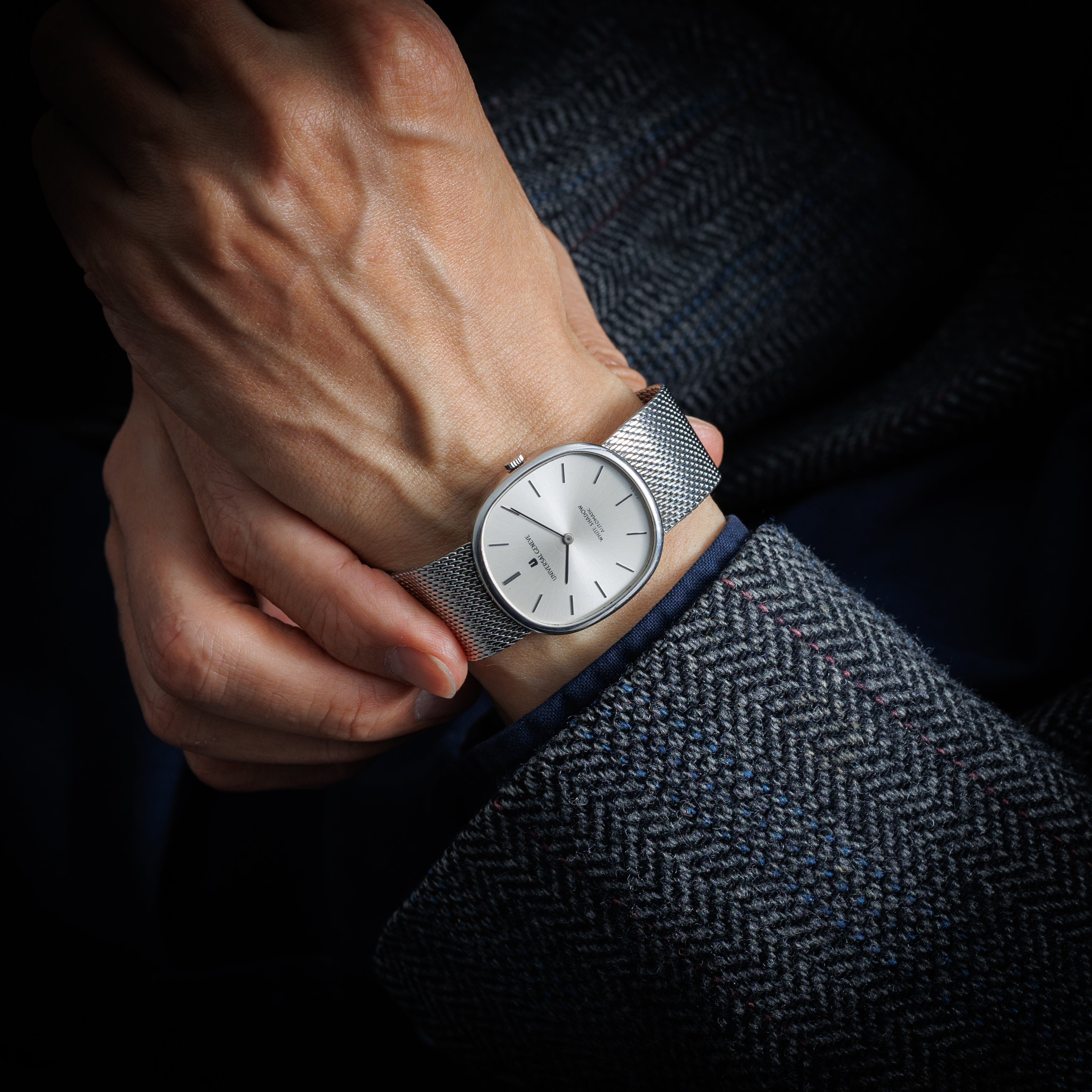 ユニバーサル ジュネーブ ホワイトシャドウ マイクローター自動巻き 1970年代製 Ref.866104 Cal.2-66