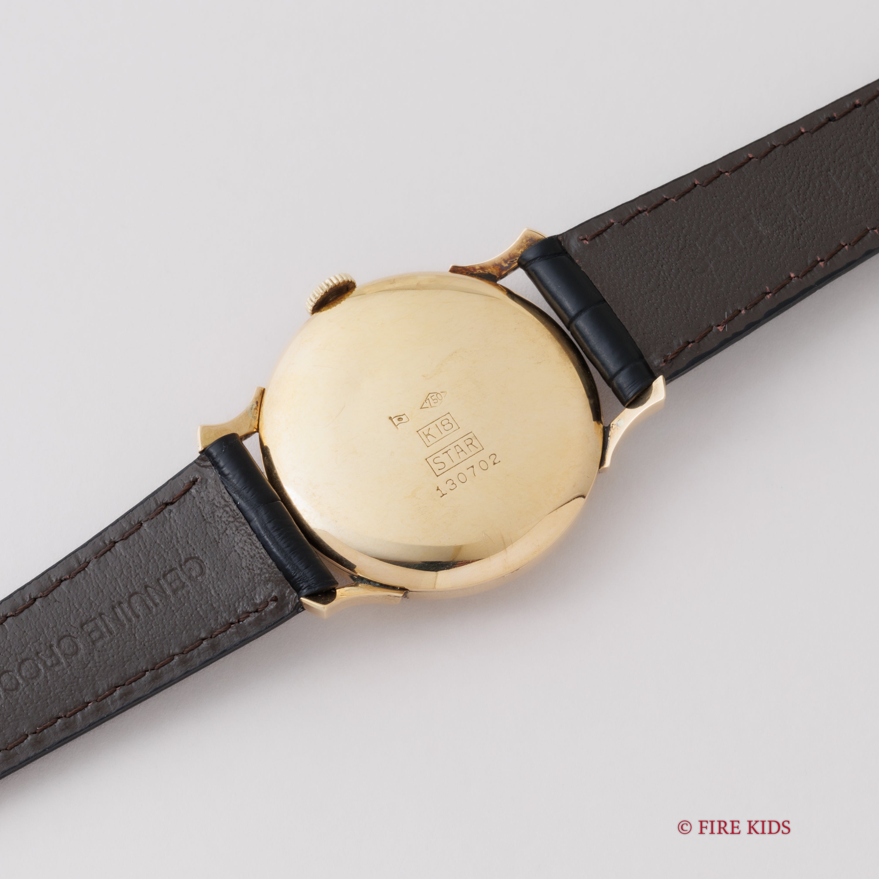 シチズン 18金無垢ケース 1950年代製 ギョウシェ飛びアラビアダイヤル スモールセコンド 手巻