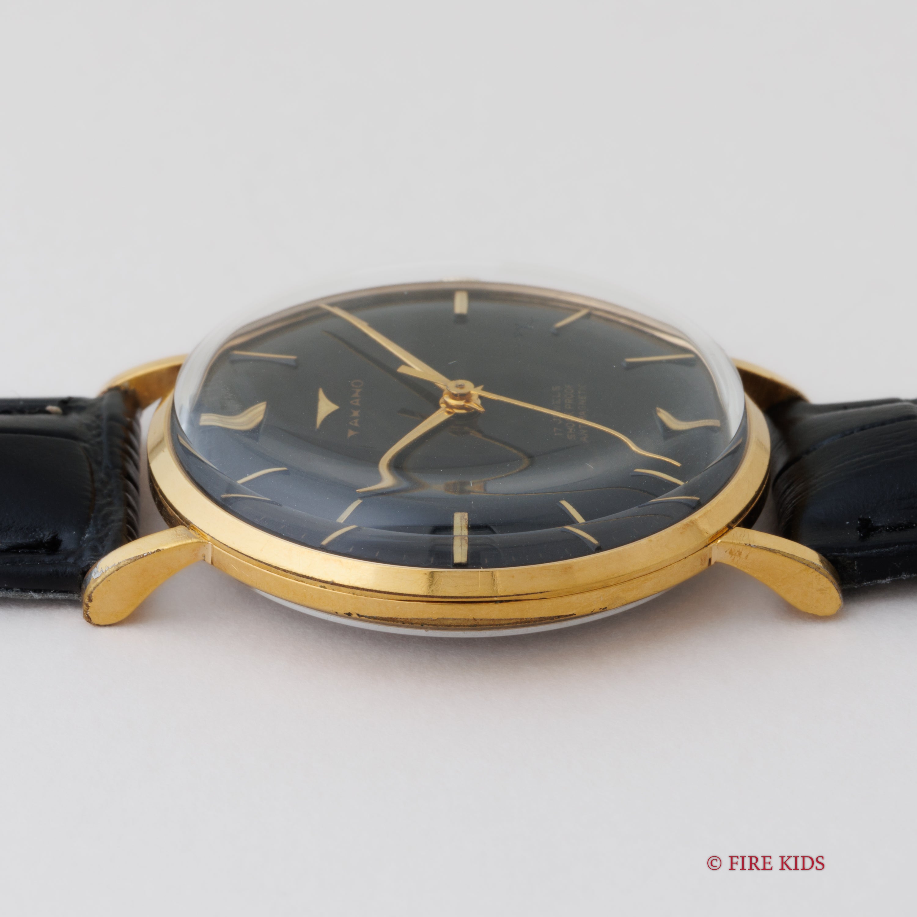 タカノ ブラックダイヤル GPケース 1950年代製 17石 手巻 Ref.14022