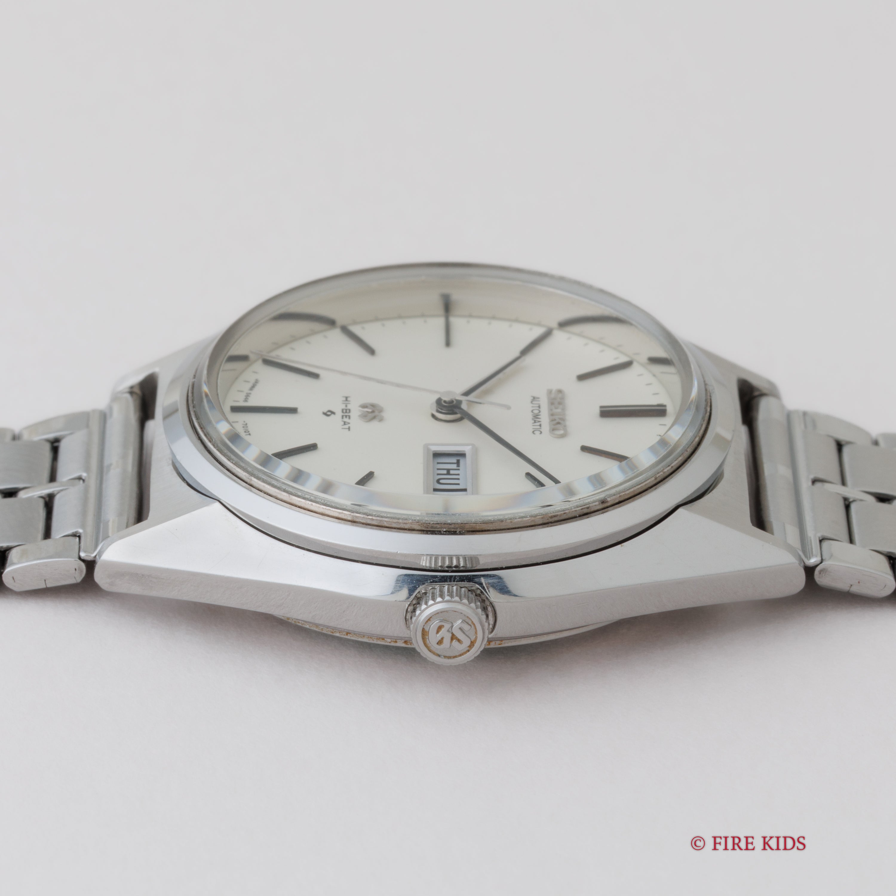 グランドセイコー 1971年製 Ref.5646 -7010 56GS デイデイト ハイビート自動巻き アイボリー ダイヤル 社外ブレス