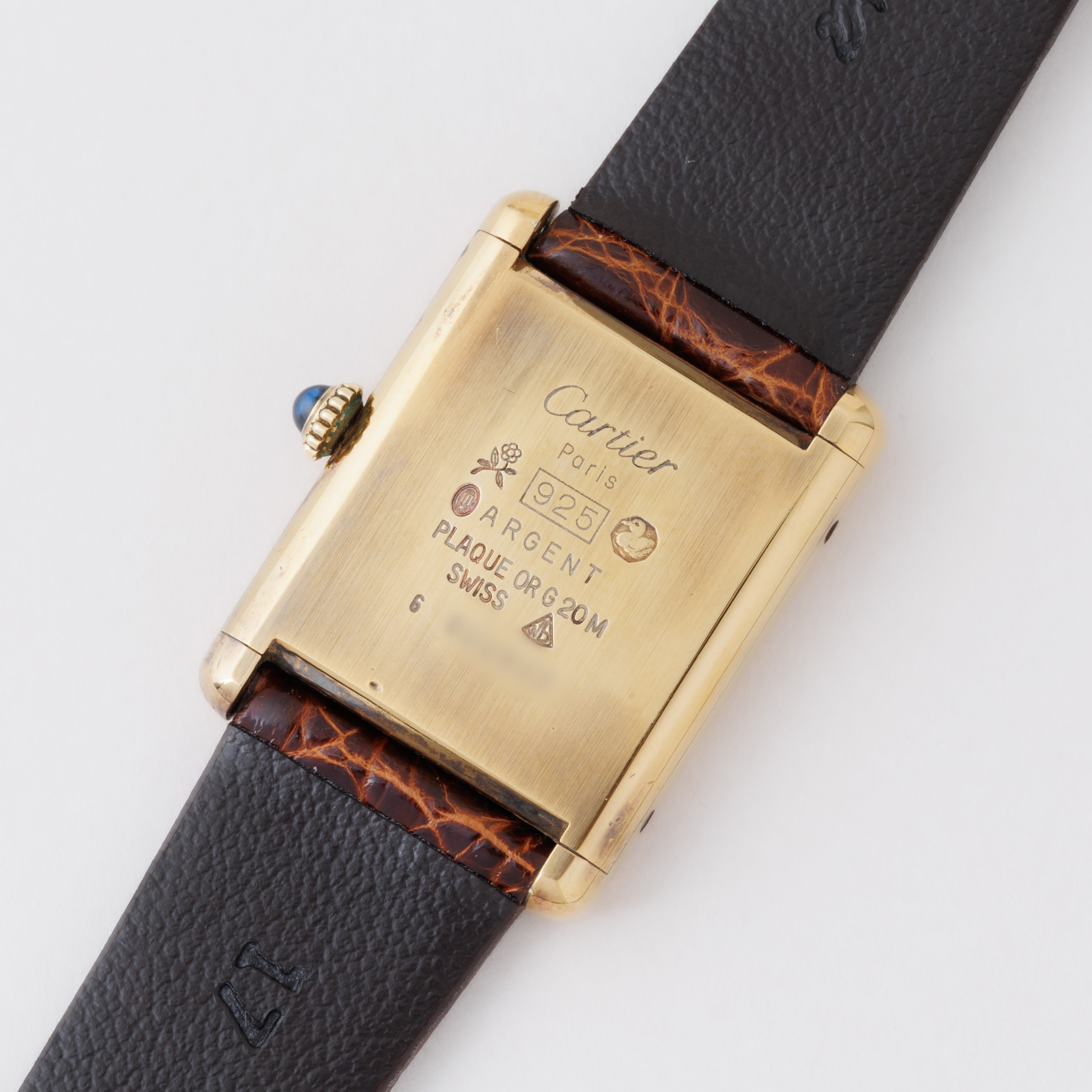 カルティエ マストタンク LM アイボリー ローマン 手巻き 1980年代製 純正尾錠付き