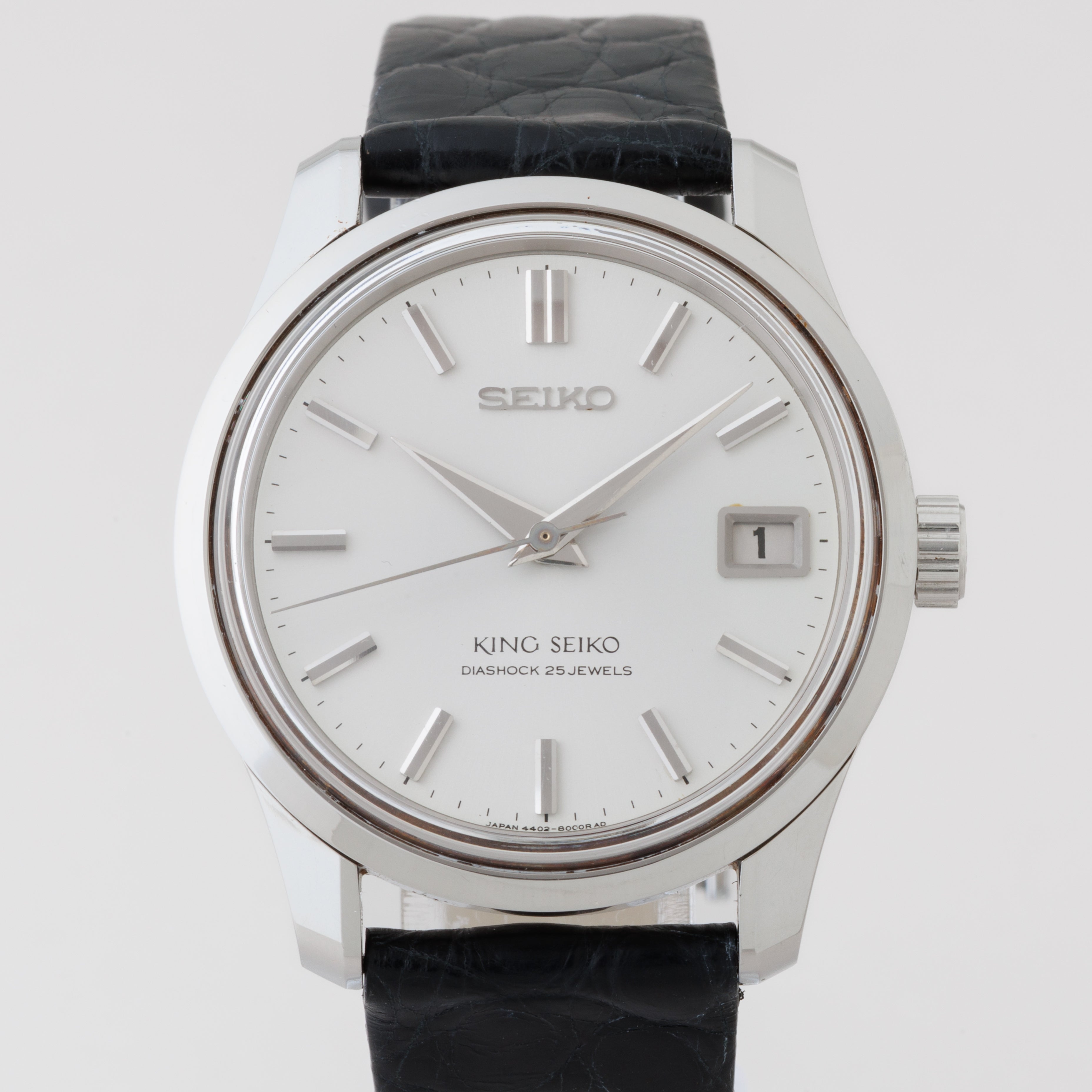 キングセイコー 1965年製 Ref.4402-8000 44KS前期型盾メダリオン シルバーダイヤル ロービート手巻き 純正尾錠 美品