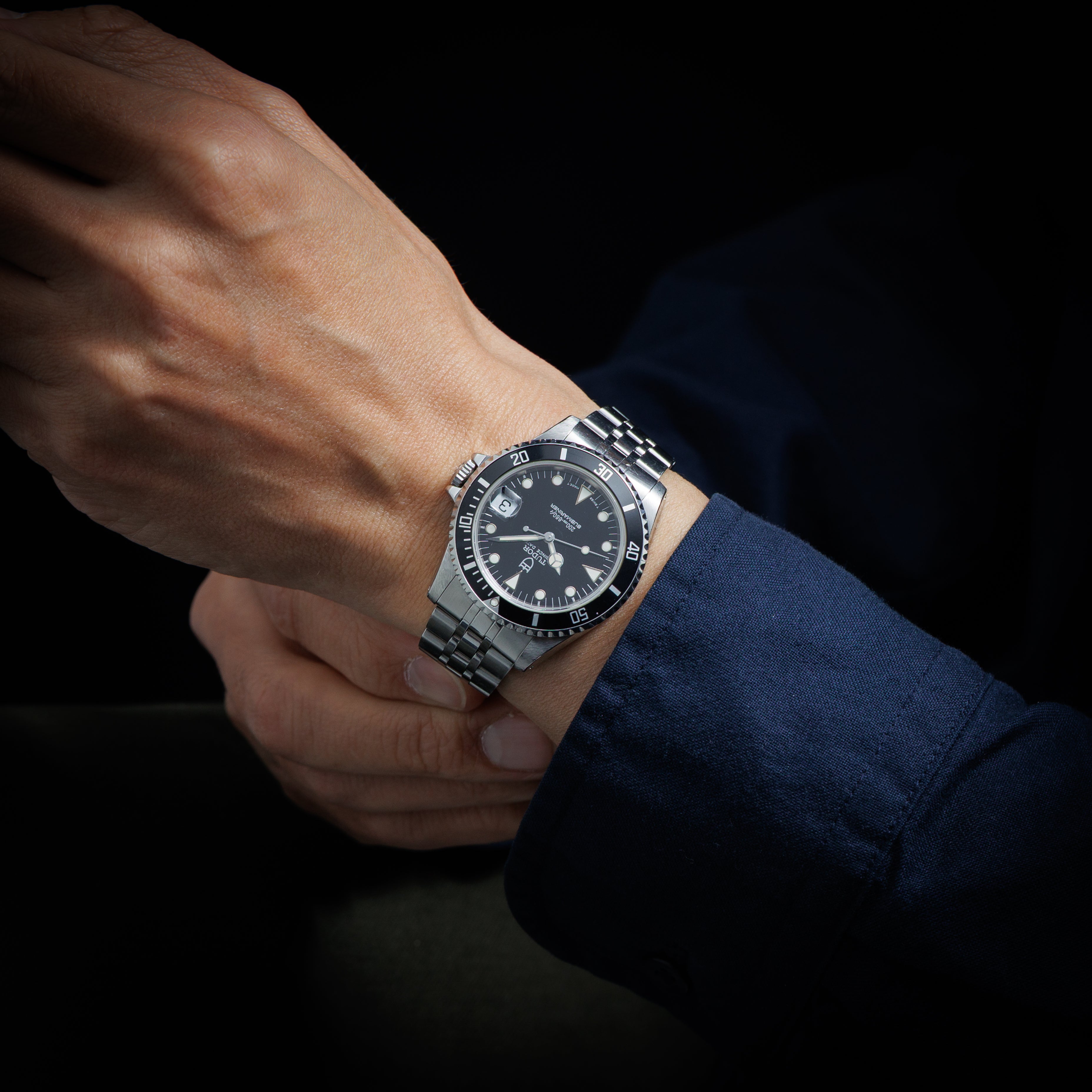 チューダー 36㎜ミッドサブ 1999年製 Ref.75190 ブラック フチ無しトリチウム夜光 自動巻