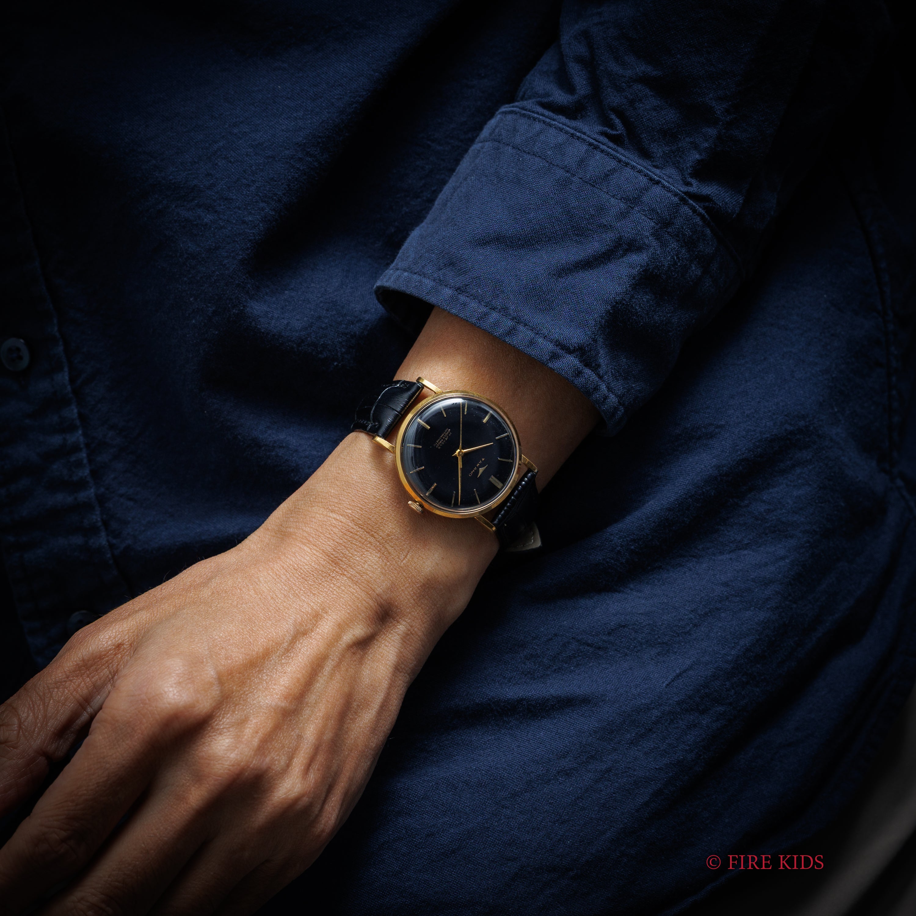 タカノ ブラックダイヤル GPケース 1950年代製 17石 手巻 Ref.14022