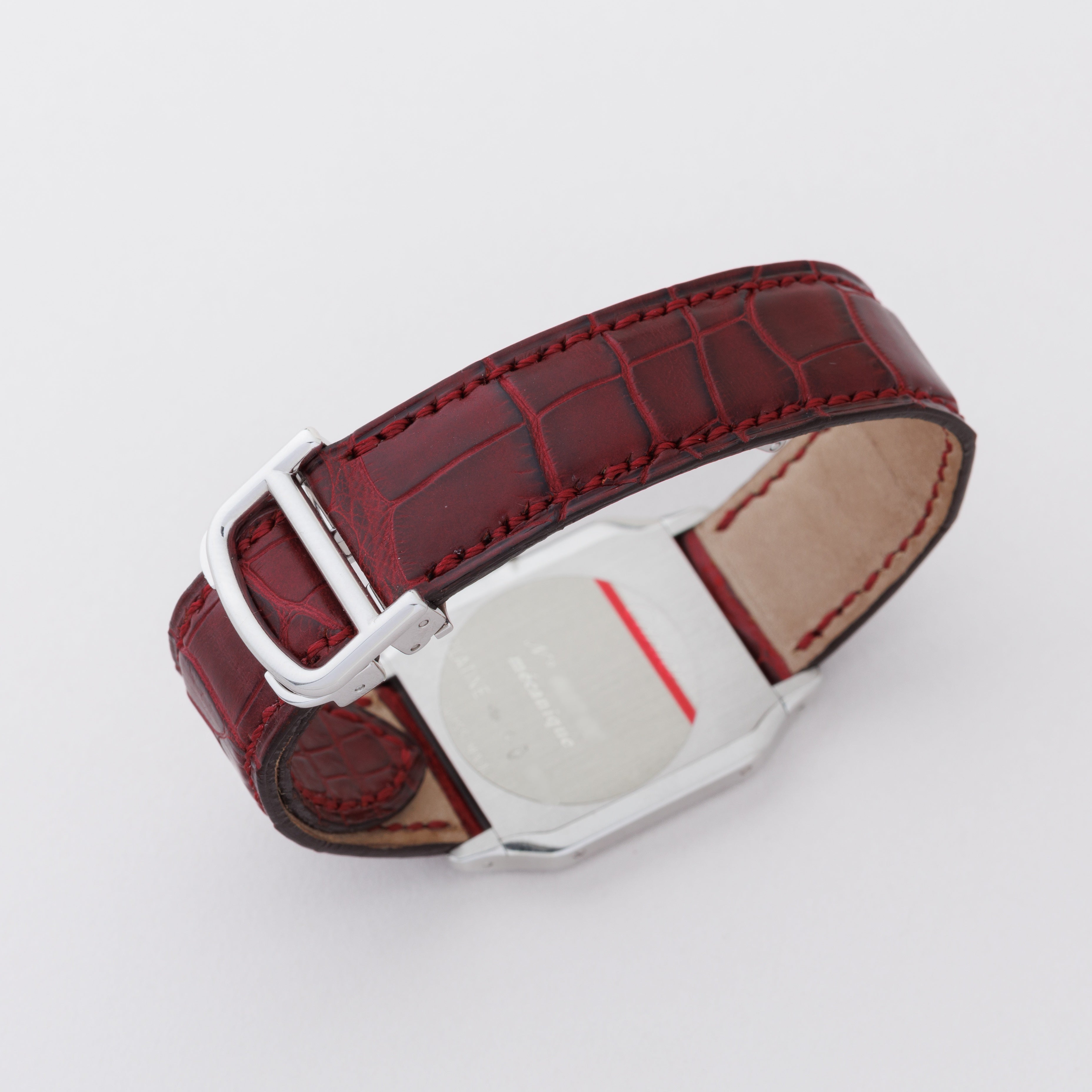 カルティエ サントス デュモン 2000年製 Ref.W1528251 CPCP エクストラフラット プラチナケース 箱、ギャラ付き