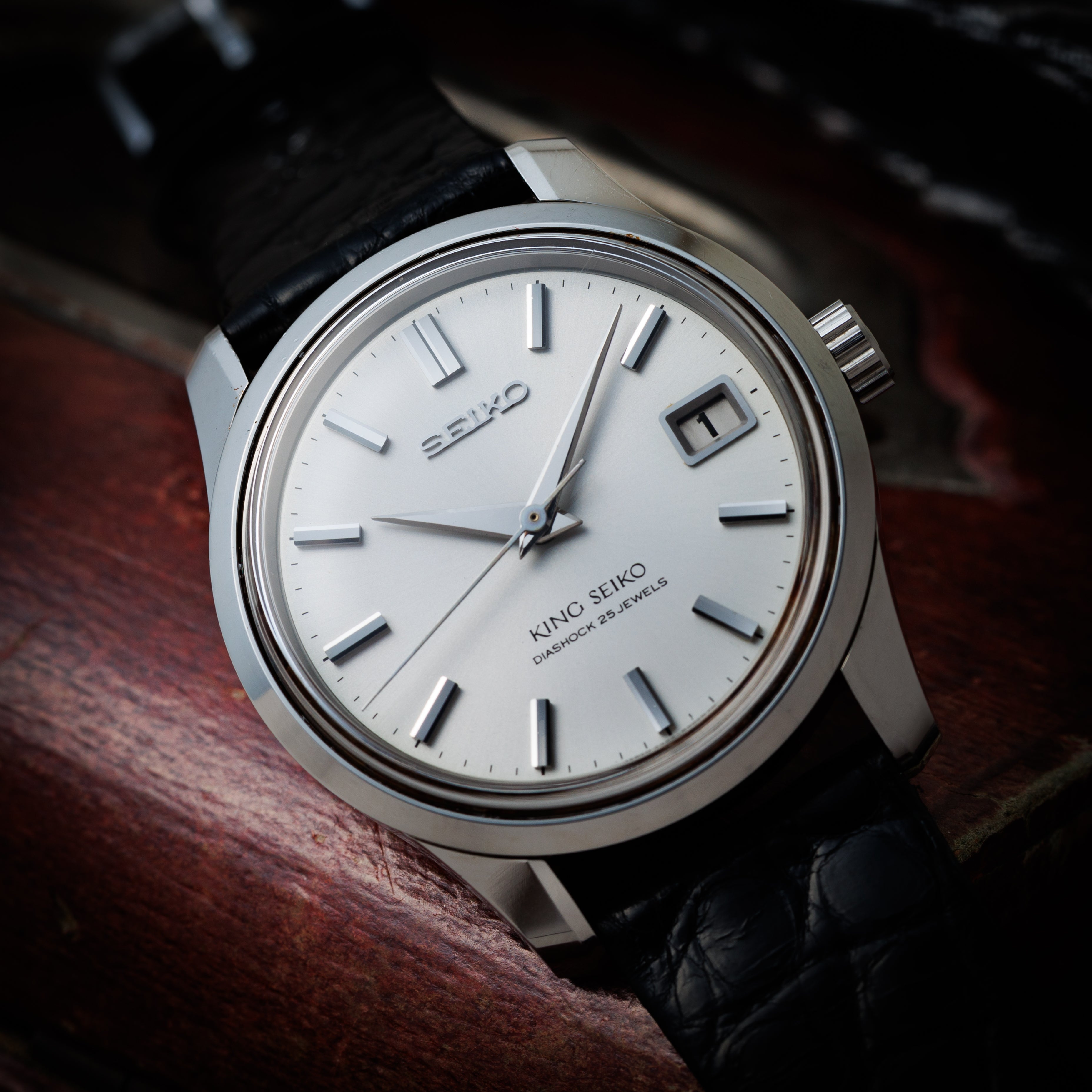 キングセイコー 1965年製 Ref.4402-8000 44KS前期型盾メダリオン シルバーダイヤル ロービート手巻き 純正尾錠 美品