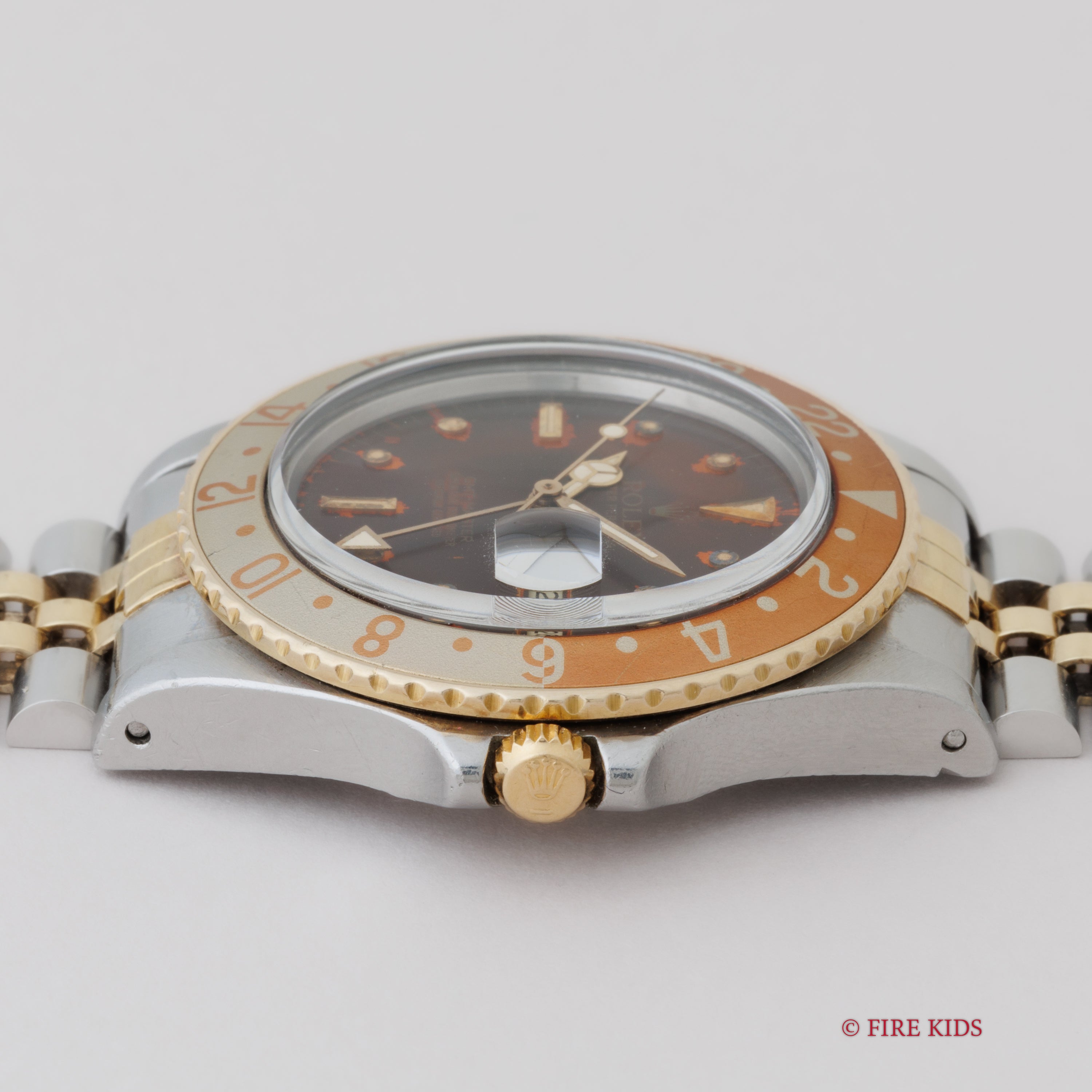 ロレックス 1981年製 GMTマスター コンビ 茶ツボ パティーナダイヤル Ref.16753 ルートビア 純正コンビジュビリーブレス ギャラ付