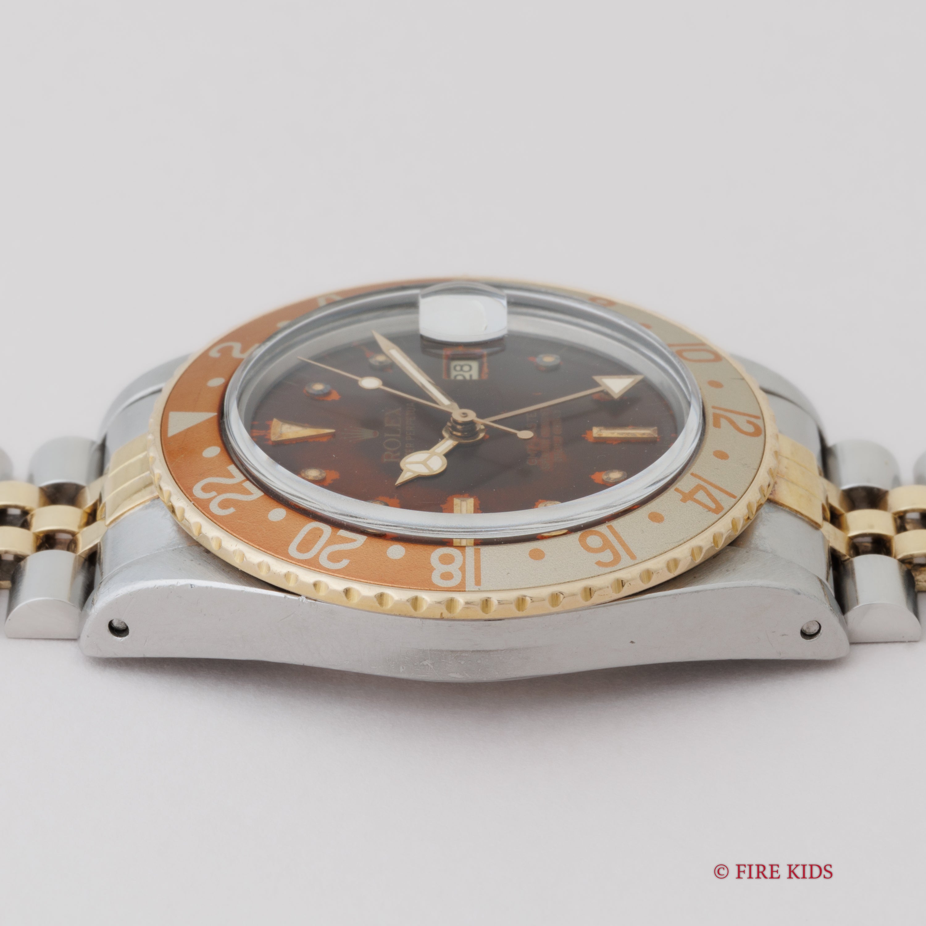 ロレックス 1981年製 GMTマスター コンビ 茶ツボ パティーナダイヤル Ref.16753 ルートビア 純正コンビジュビリーブレス ギャラ付