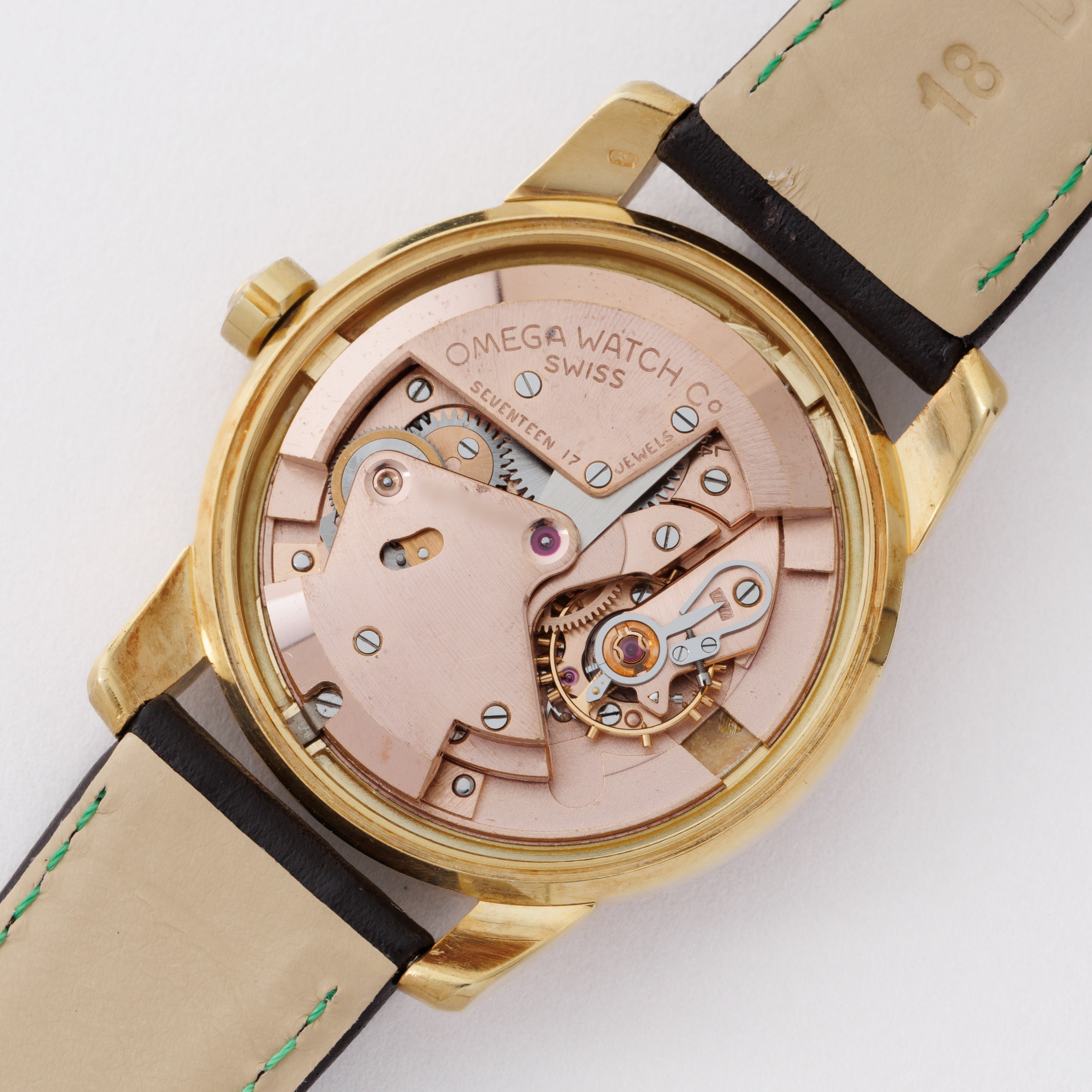 オメガ シーマスター ハーフローター 1954年製 Ref.2577SC 18金イエローゴールド 純正尾錠付き
