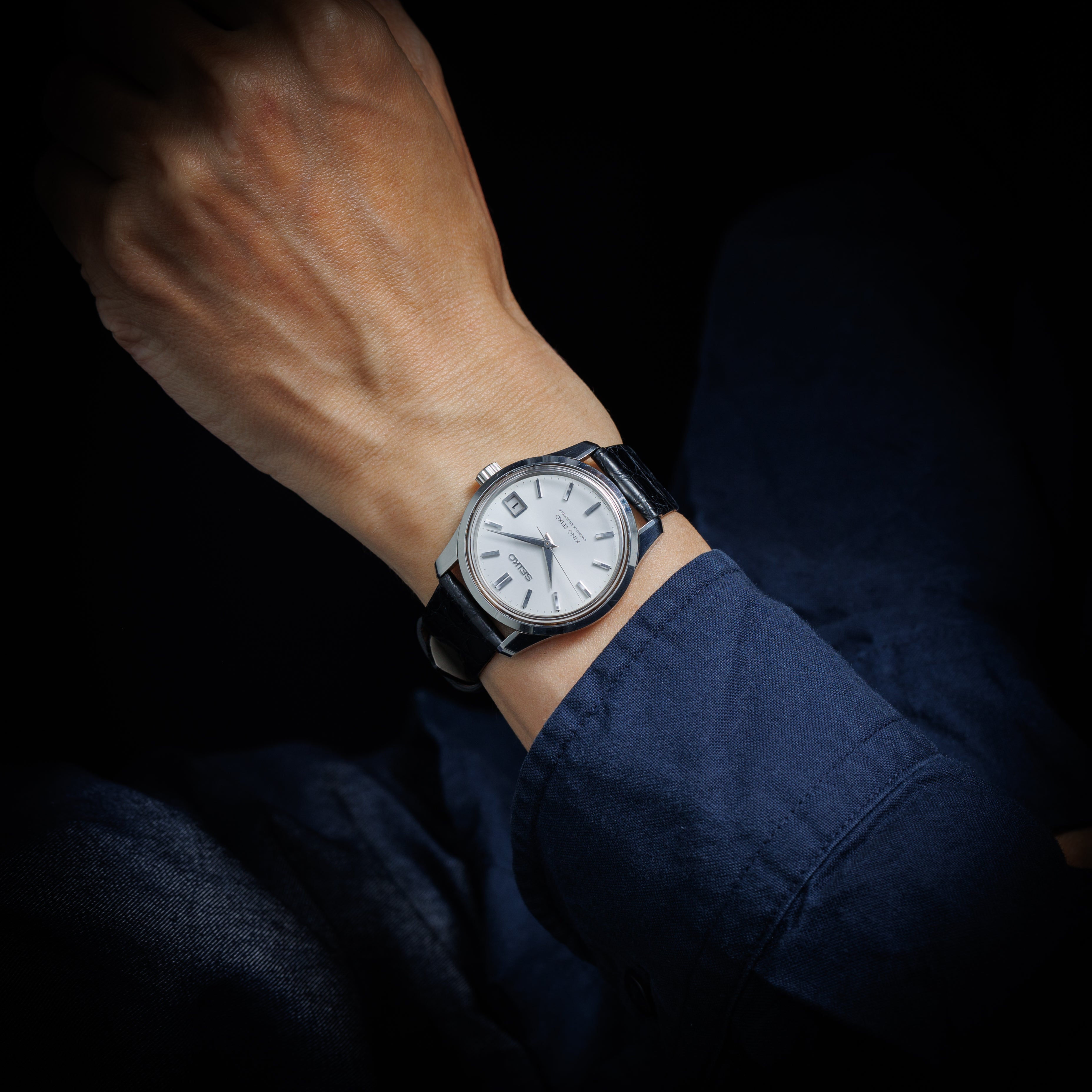 キングセイコー 1965年製 Ref.4402-8000 44KS前期型盾メダリオン シルバーダイヤル ロービート手巻き 純正尾錠 美品