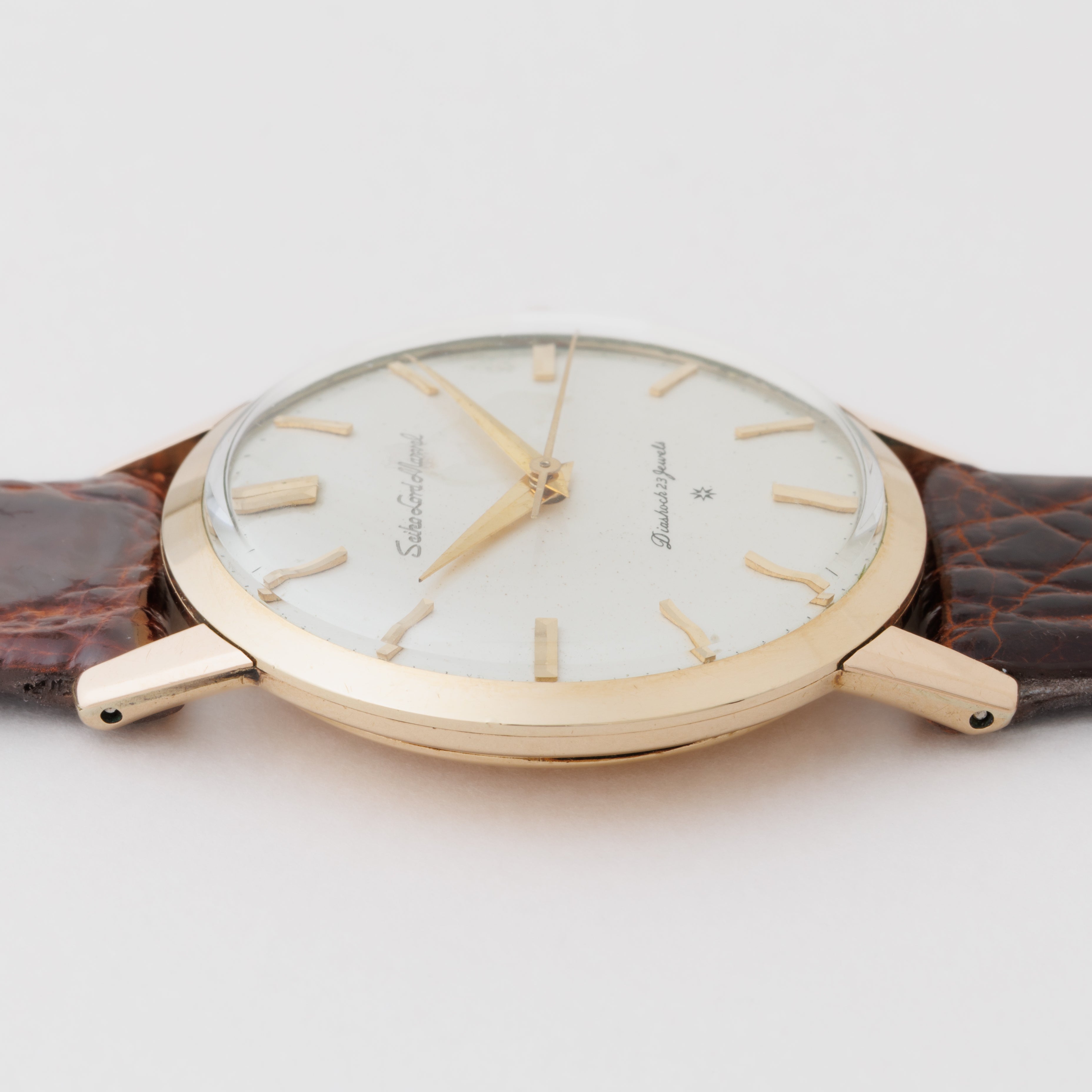 セイコー ロードマーベル 1959年製 SDダイヤル 彫文字盤 J14039 ハマグリケース 純正尾錠付き