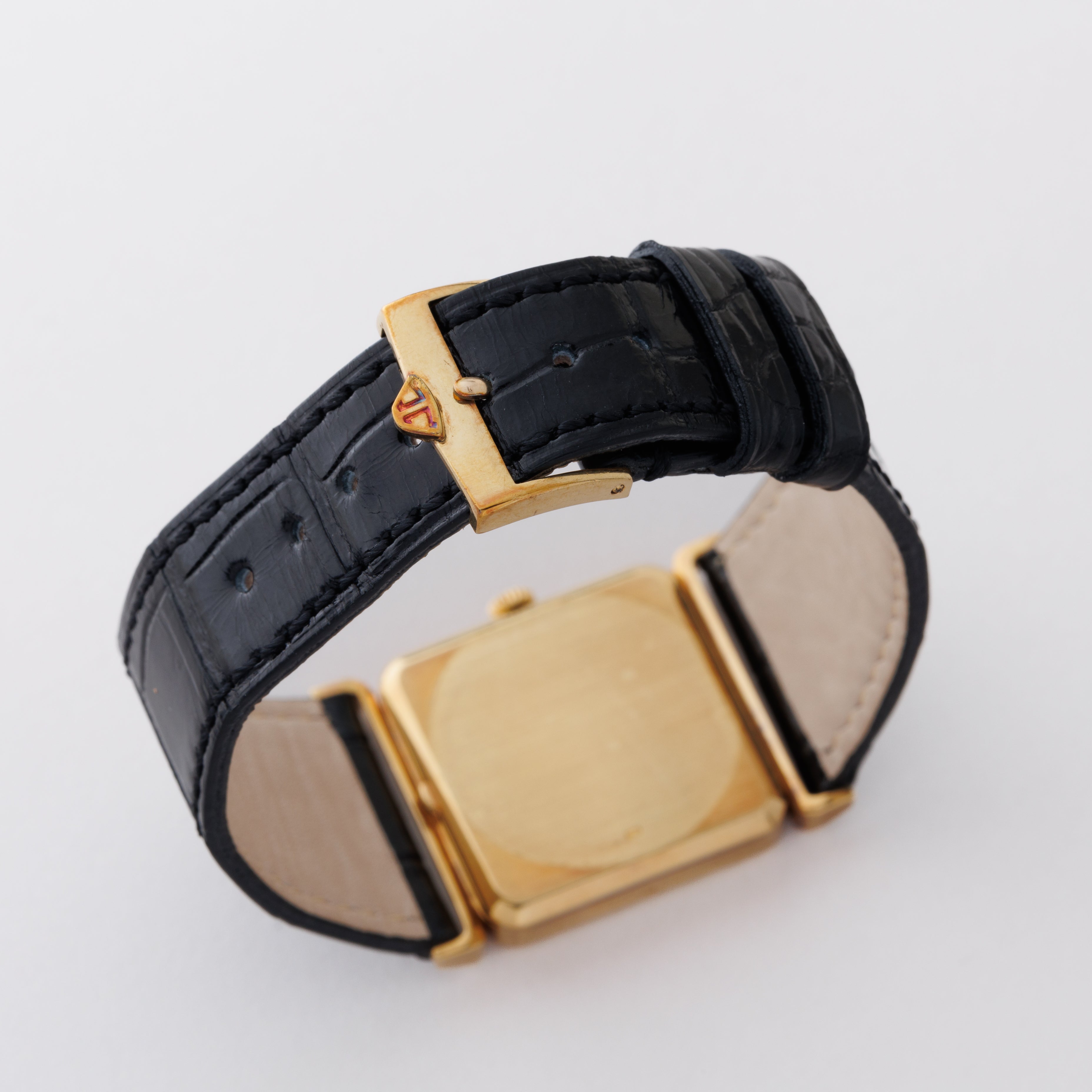 ジャガー・ルクルト スクエアケース 1970年代製 Ref.9117.21 18金イエローゴールド 純正尾錠付き