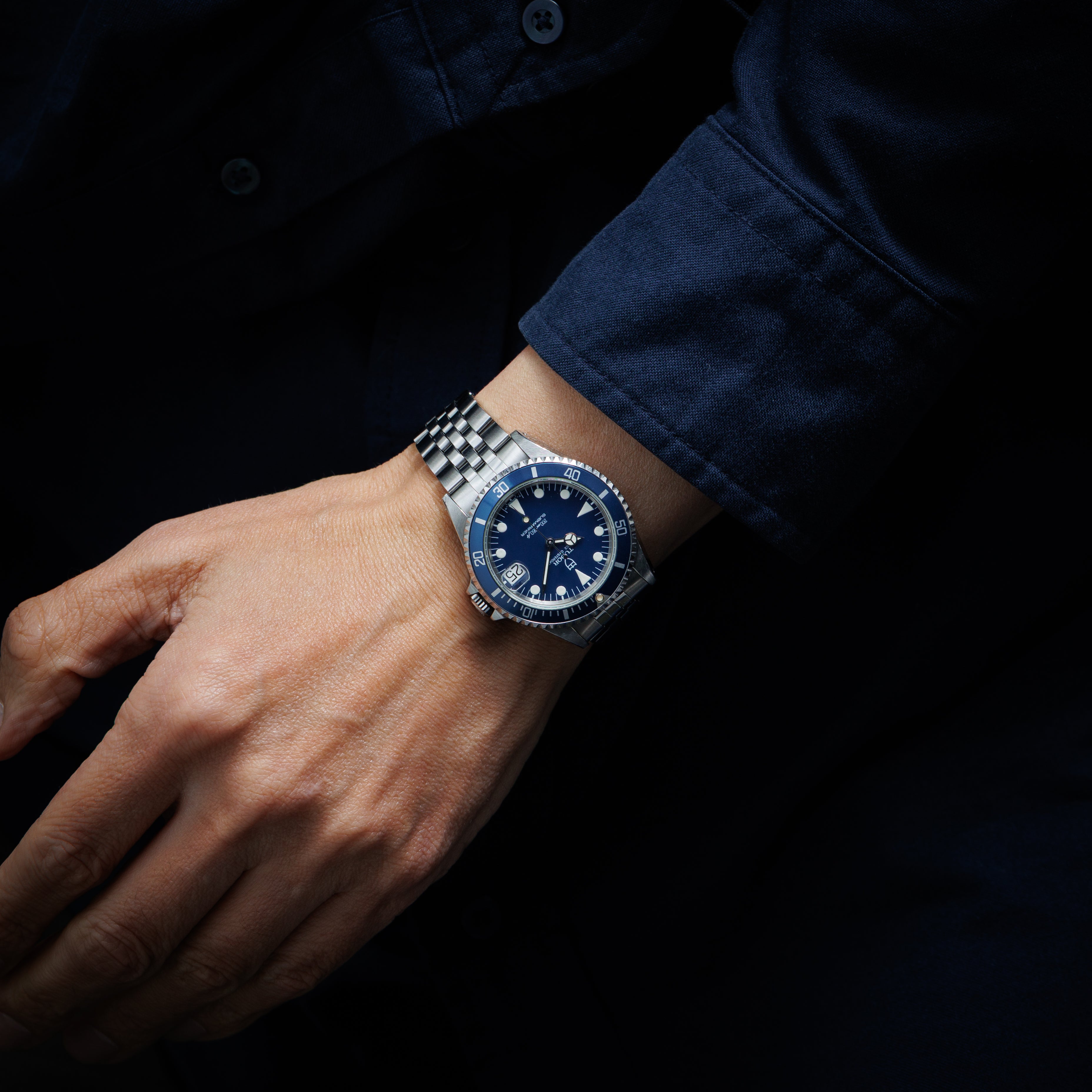 TUDOR 1988年製 サブマリーナ Ref.76000 ブルー 36㎜ミッドサイズ 純正ブレス付き 箱付き