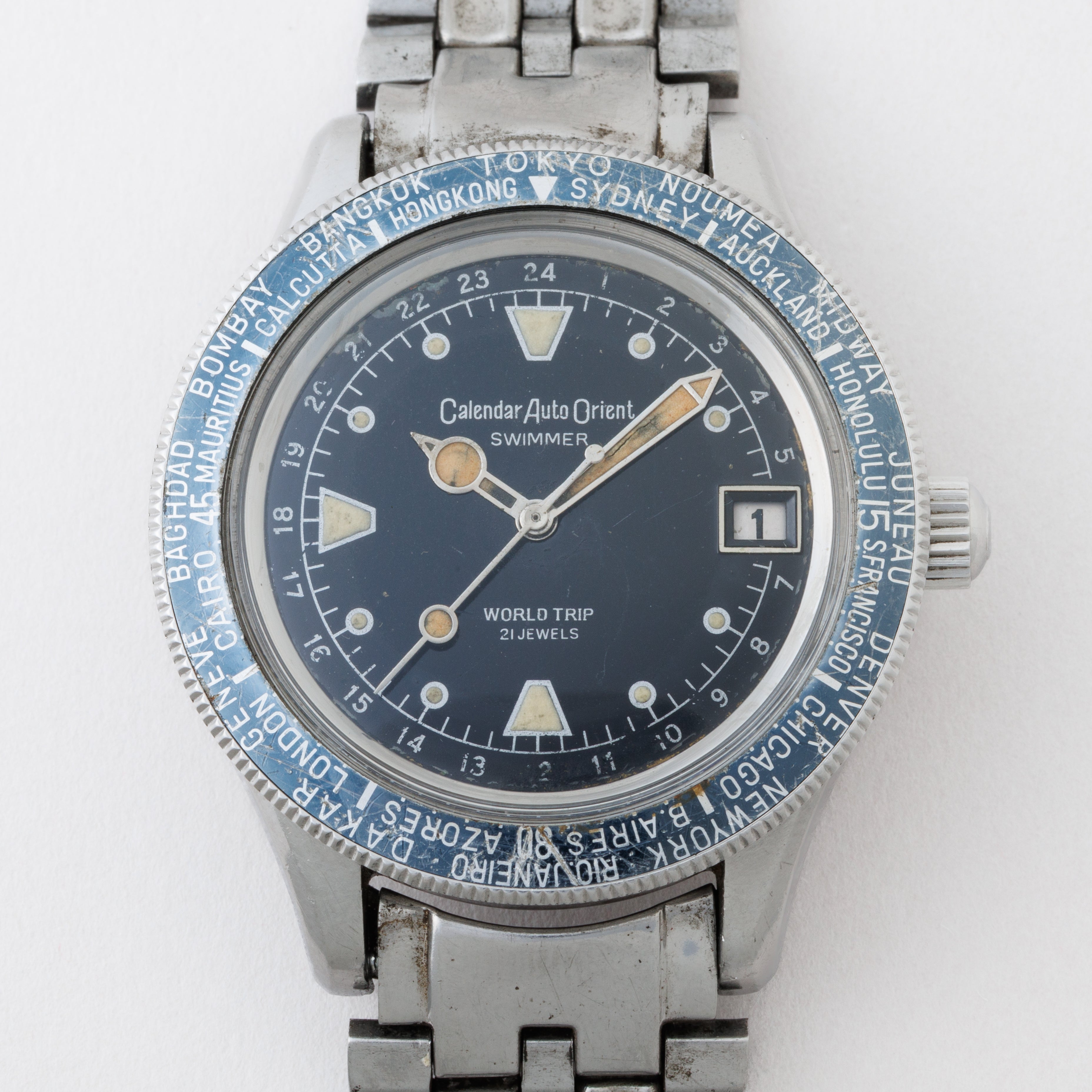 オリエント 1960年代製 カレンダー オート オリエント スイマー ワールドトリップ