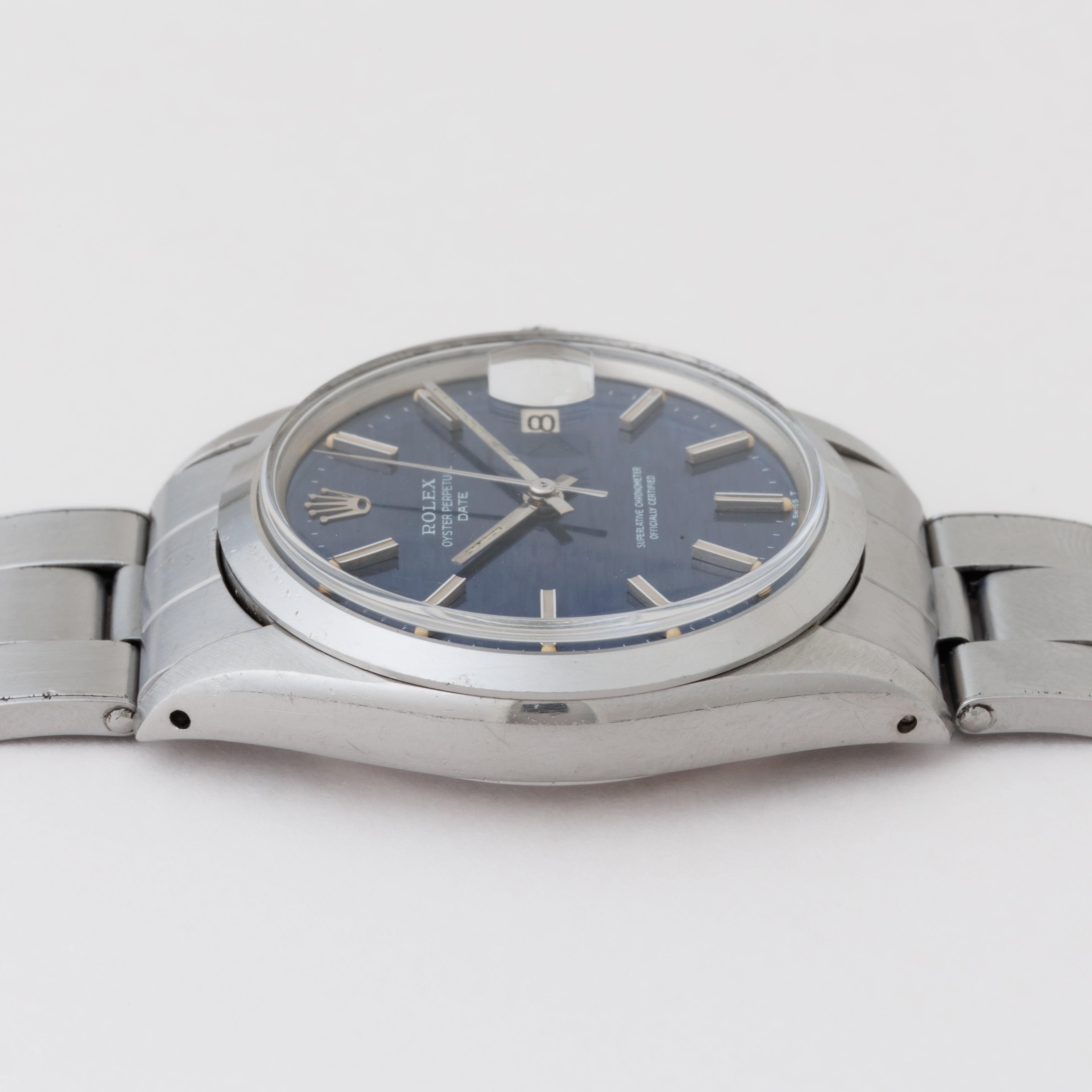 ロレックス オイスターパーペチュアルデイト 自動巻き 1970年製 Ref.1500 ブルーブリックダイヤル