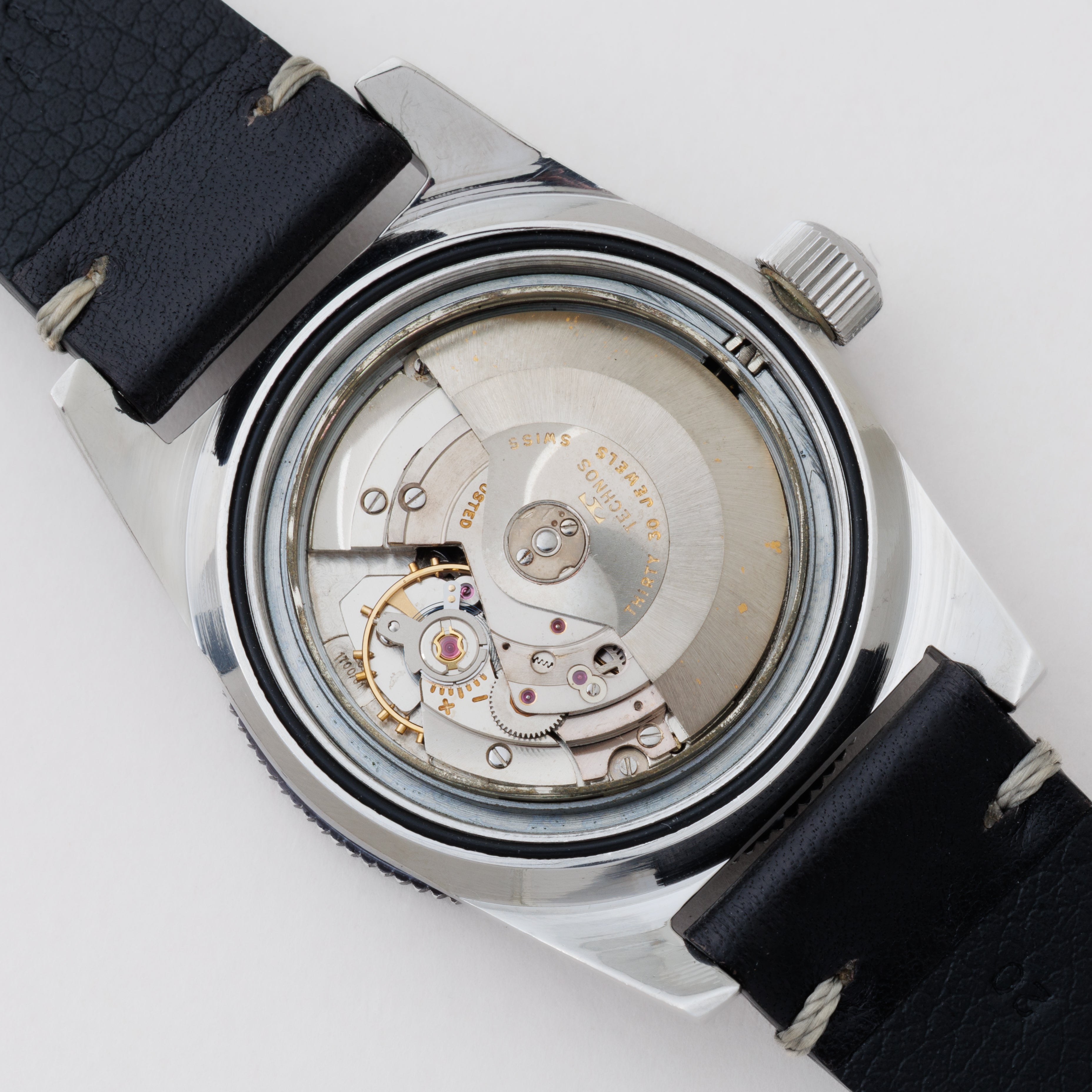 テクノス スカイダイバー初期型ラジウムダイヤル 1960年代製 トロピカルダイヤル 自動巻 赤カレンダー