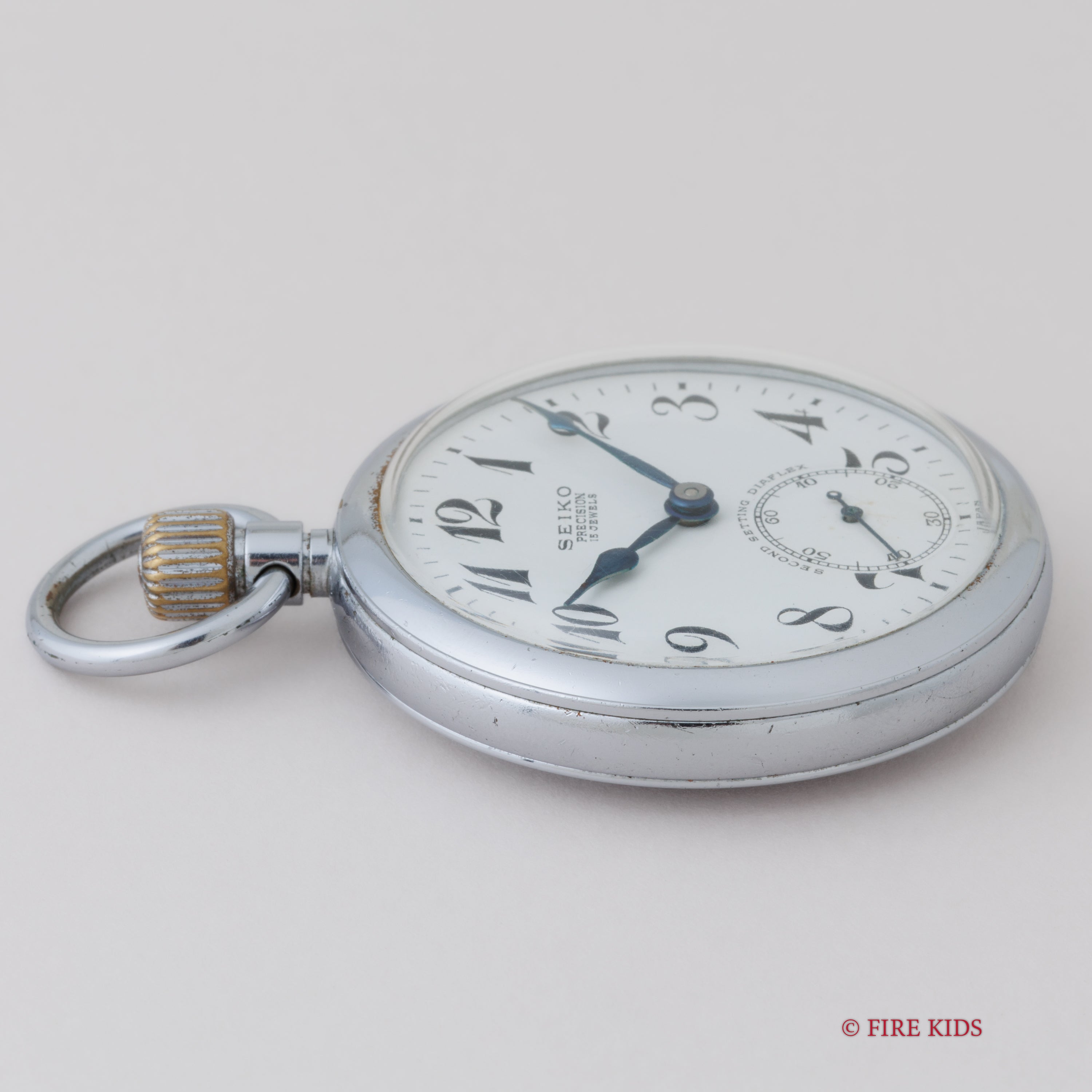 セイコー 1954年製 国鉄時計 ポケットウォッチ 19セイコー 15石手巻 国鉄四国 セコンドセッティング