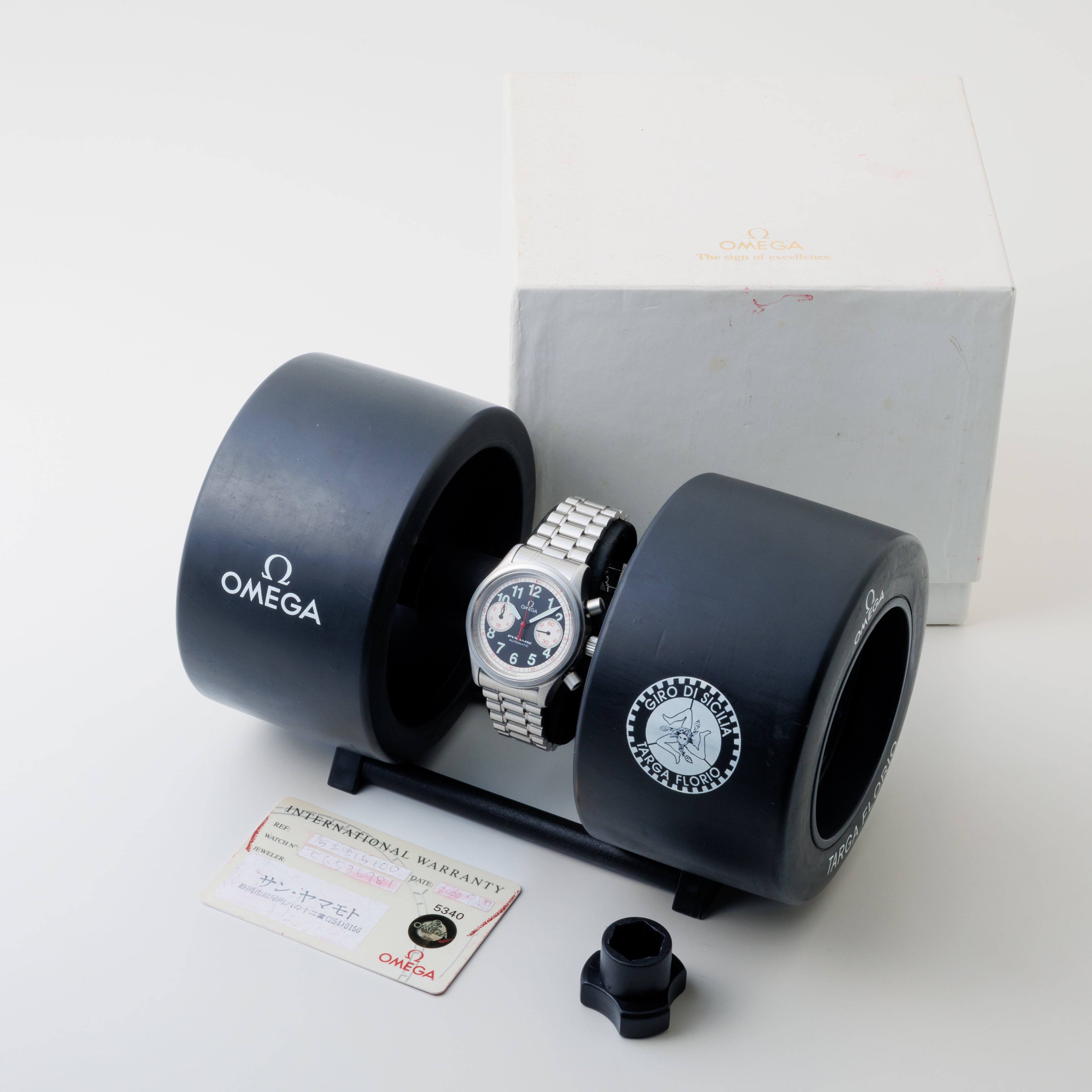 オメガ ダイナミッククロノ タルガフローリオ 1973本限定 自動巻き 1999年製 箱、ギャラ付き