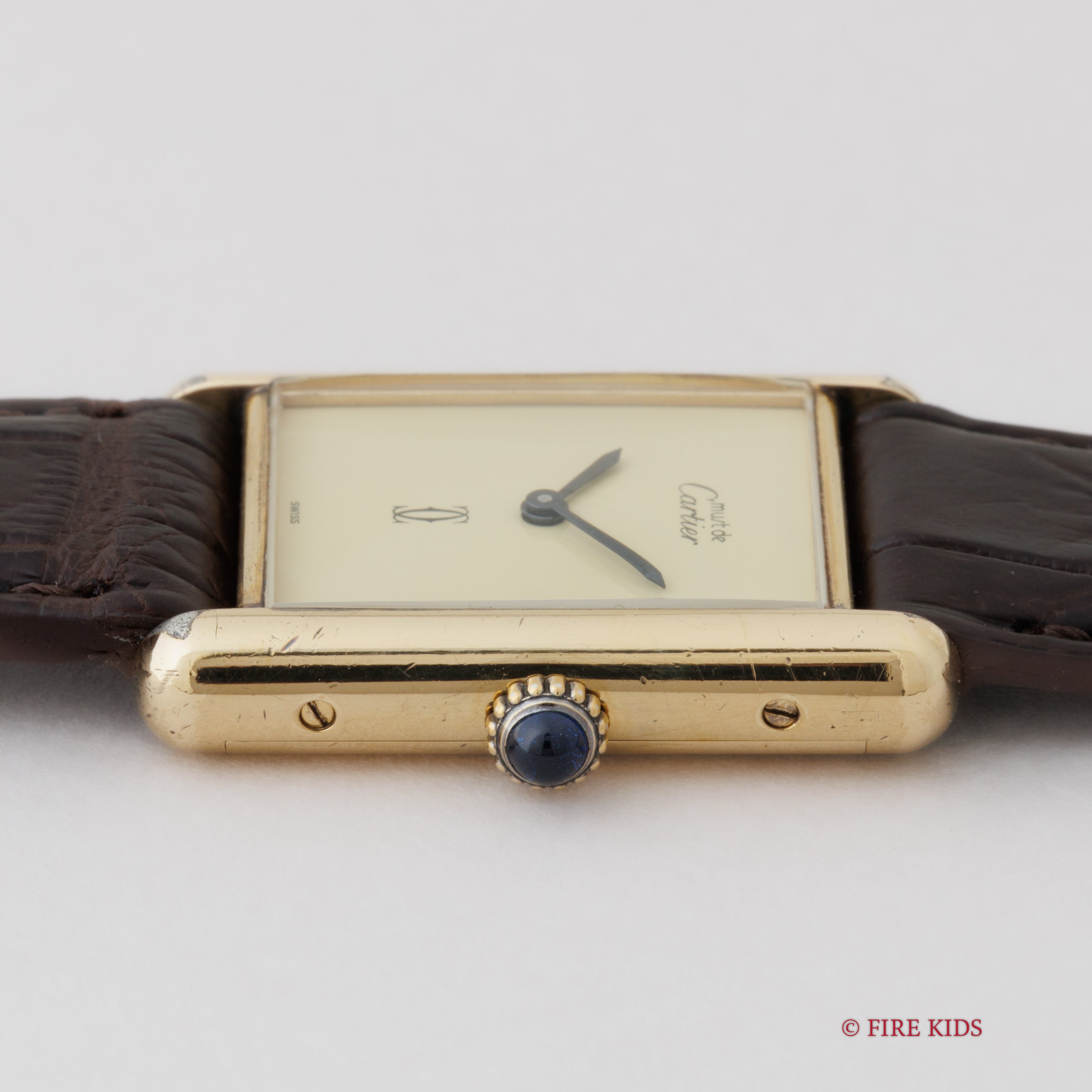 カルティエ マストタンク 1980年代製 LMサイズ 手巻き アイボリーダイヤル 純正尾錠付