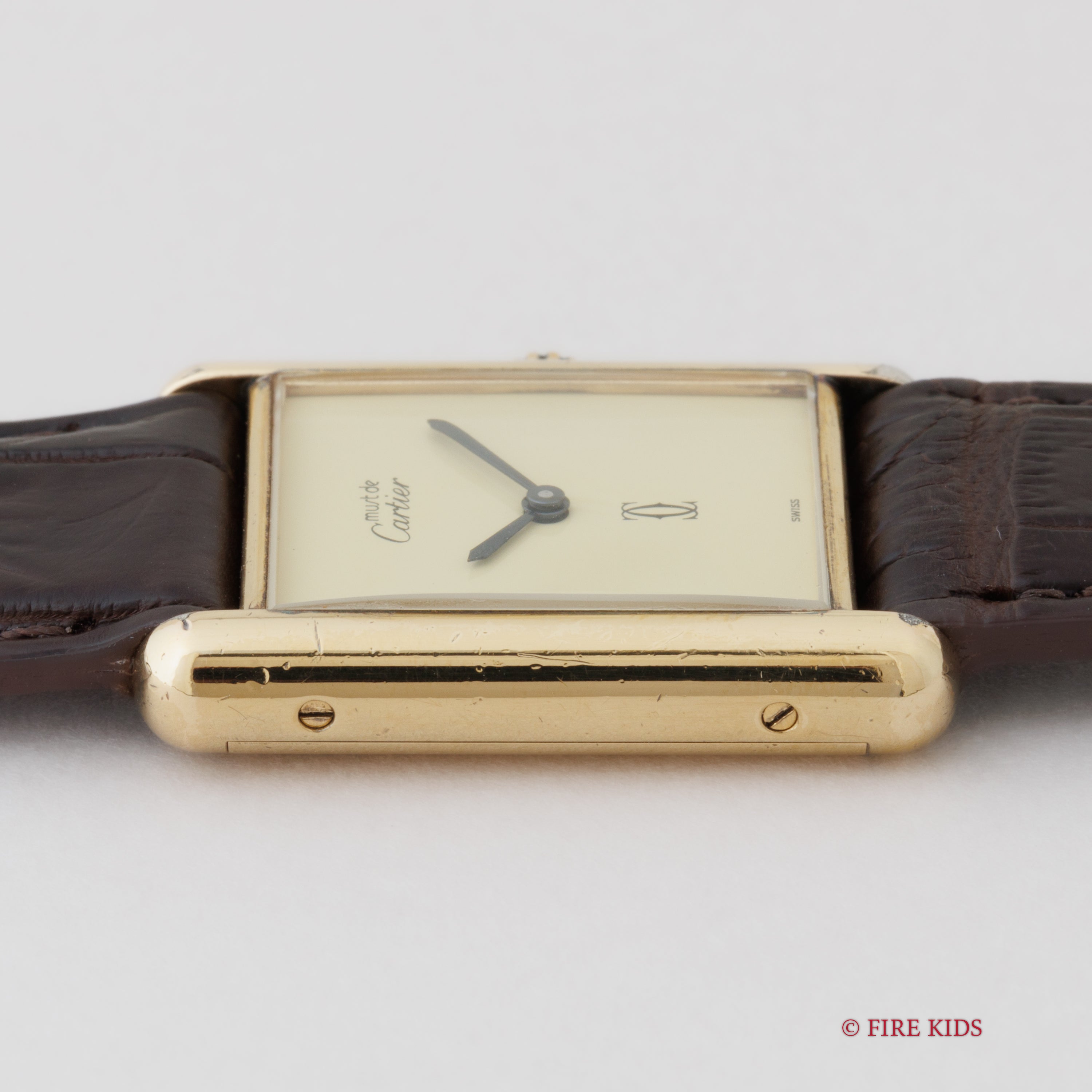 カルティエ マストタンク 1980年代製 LMサイズ 手巻き アイボリーダイヤル 純正尾錠付