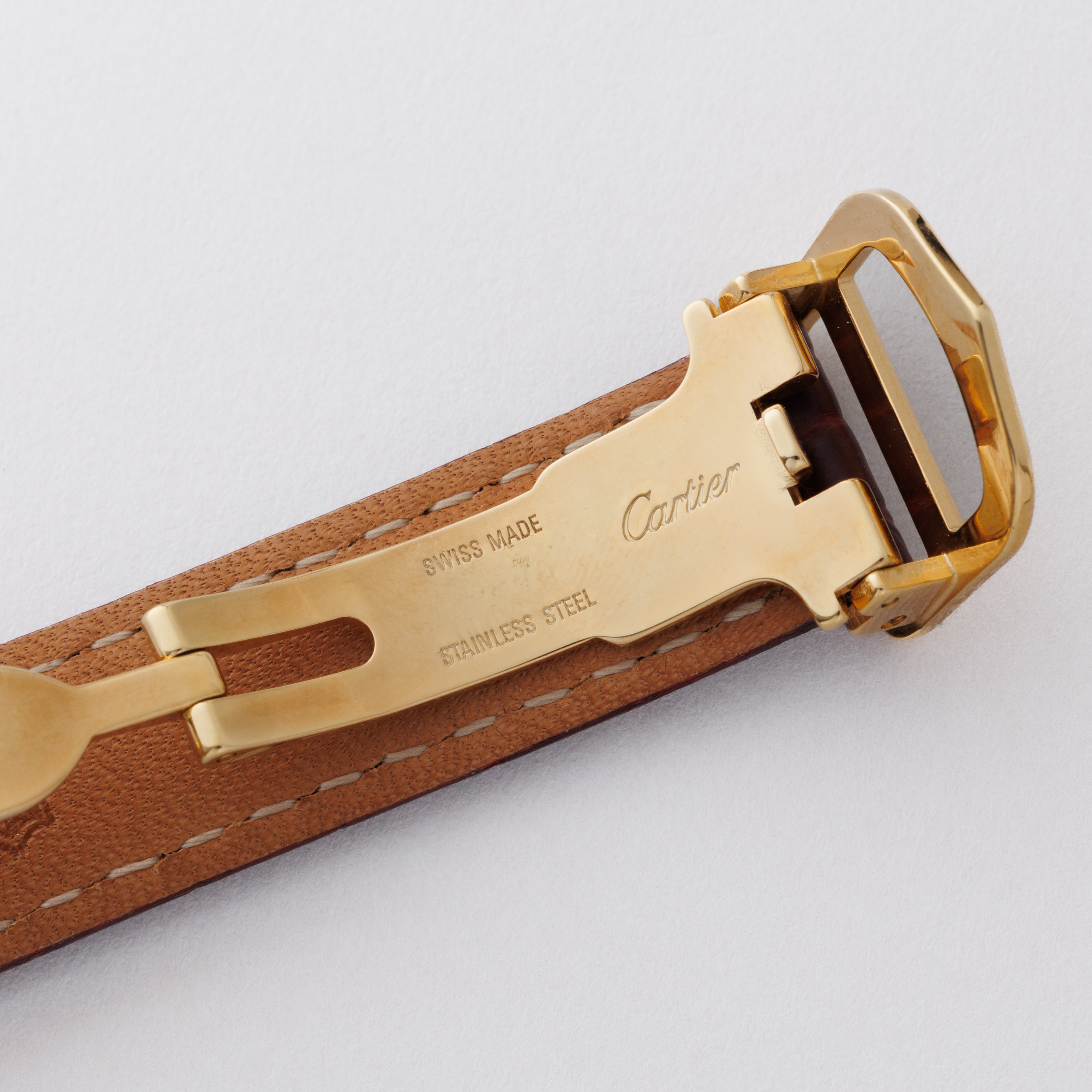 カルティエ マストタンク SMサイズ 1980年代製 ガーネットダイヤル 純正Dバックル付き
