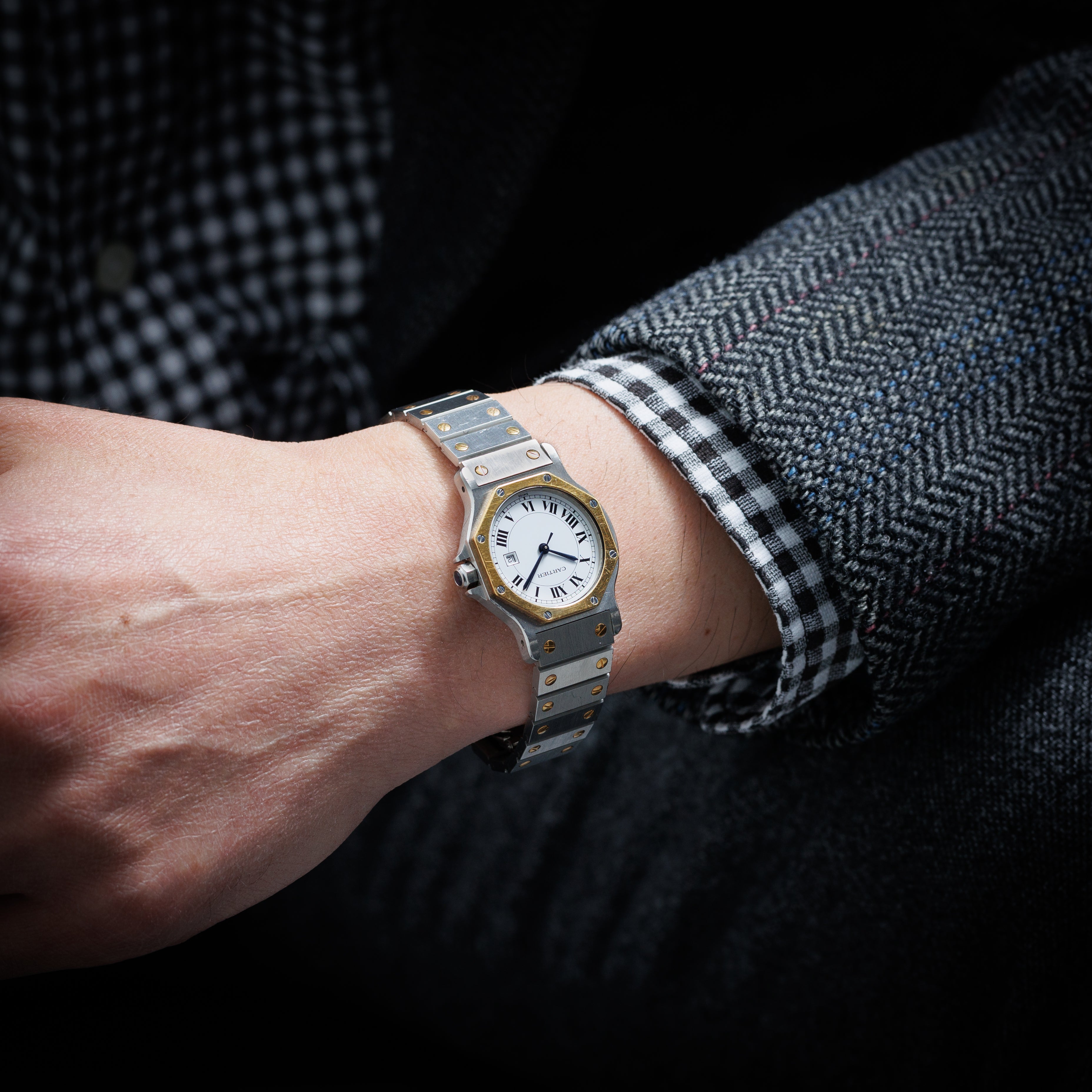 カルティエ サントス オクタゴン LMサイズ コンビ 自動巻