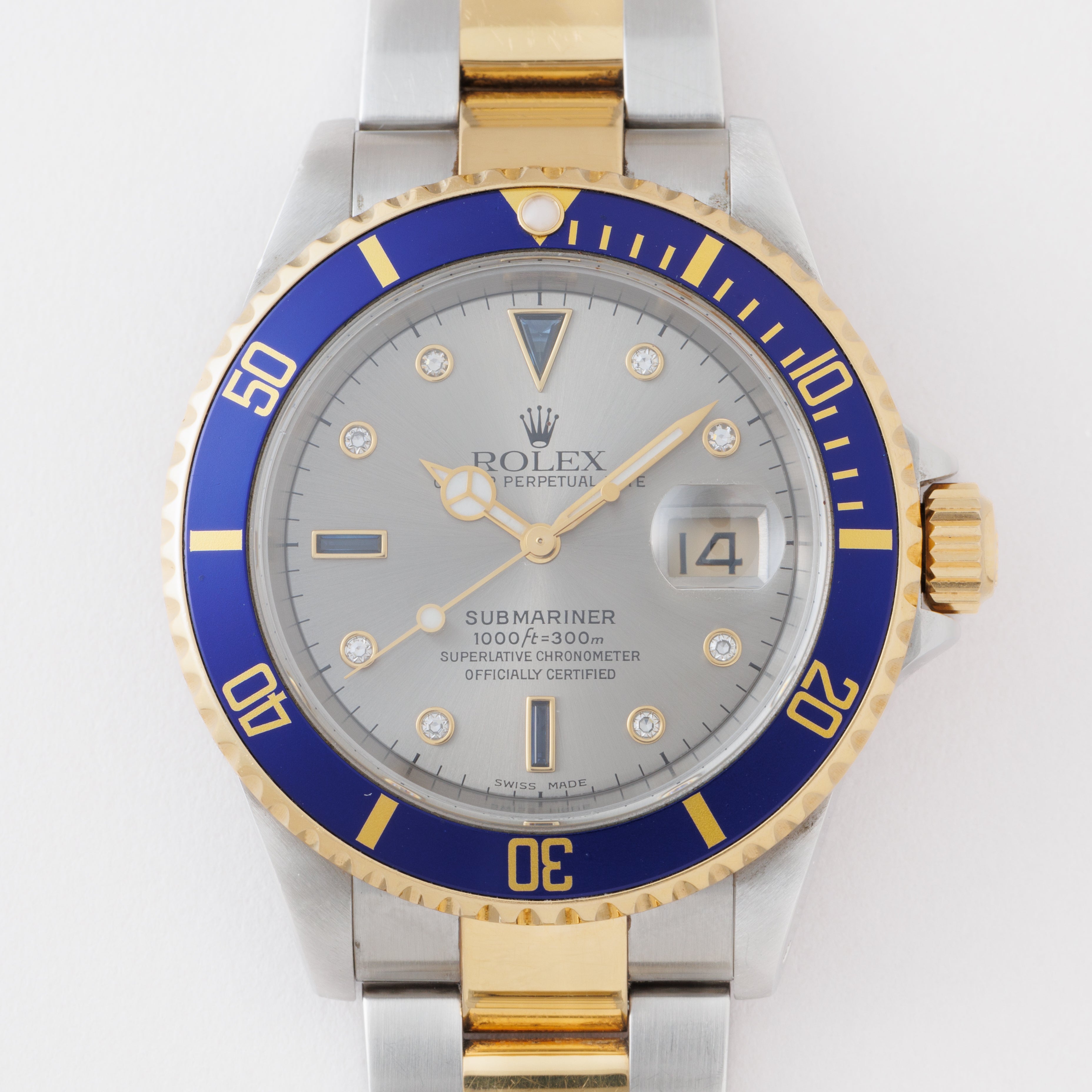 ロレックス サブマリーナー 2001年製 コンビ Ref.16613 K番 グレーダイヤル サービスギャラ付き