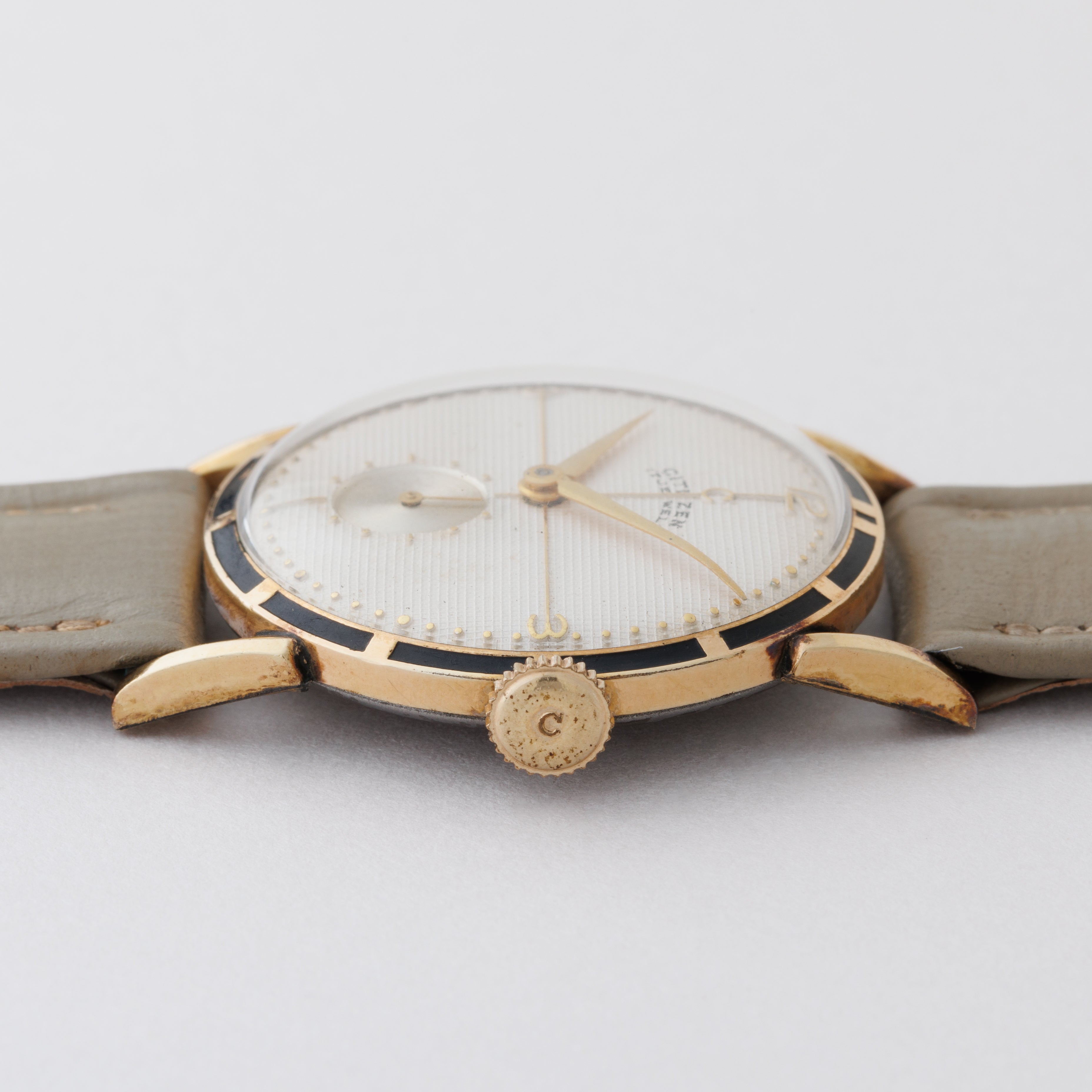 シチズン スモールセコンド 1951年製 14K金張り 純正革ベルト、純正尾錠付き