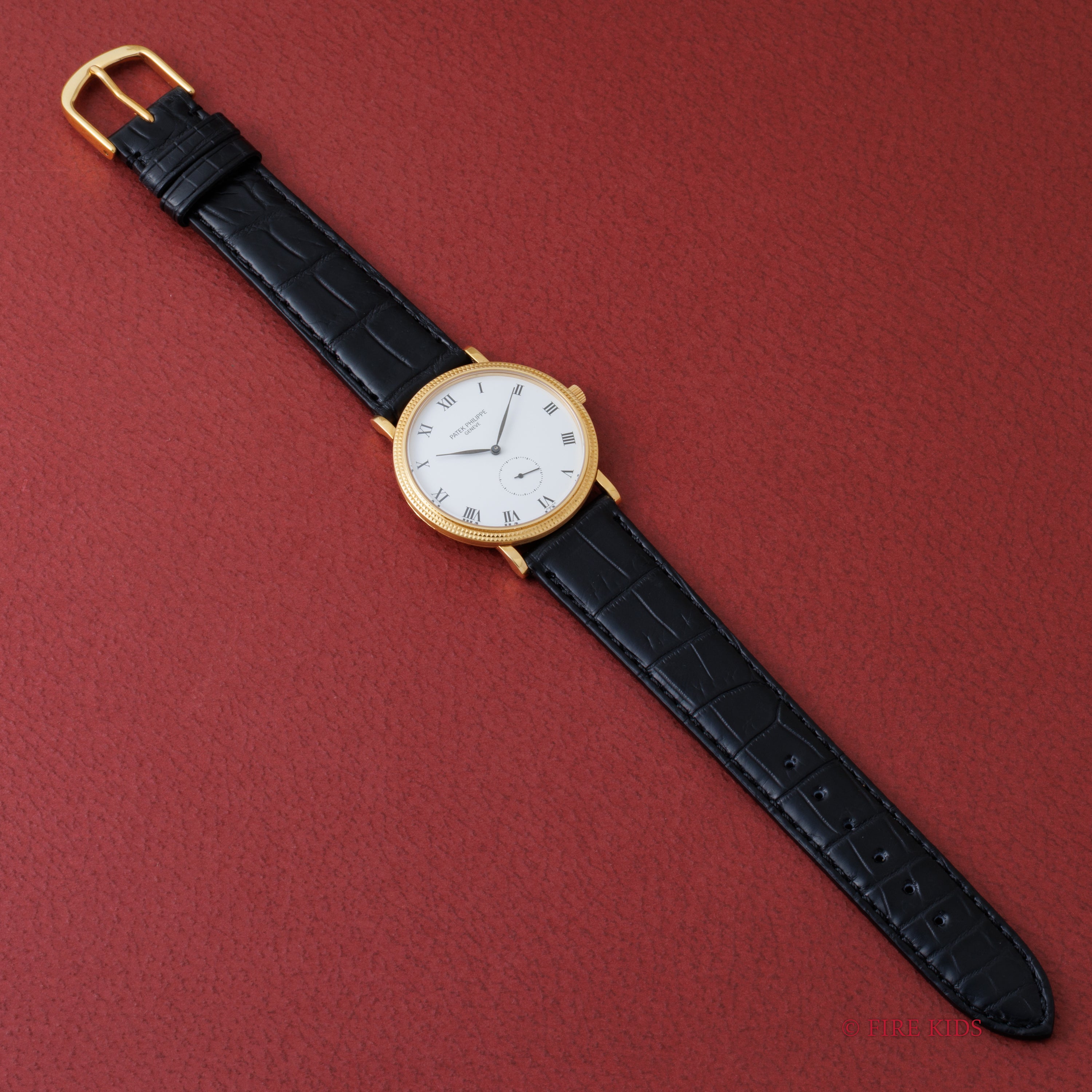 パテック・フィリップ カラトラバ ホワイトローマンダイヤル 1990年代製 手巻き Cal.215 18金無垢