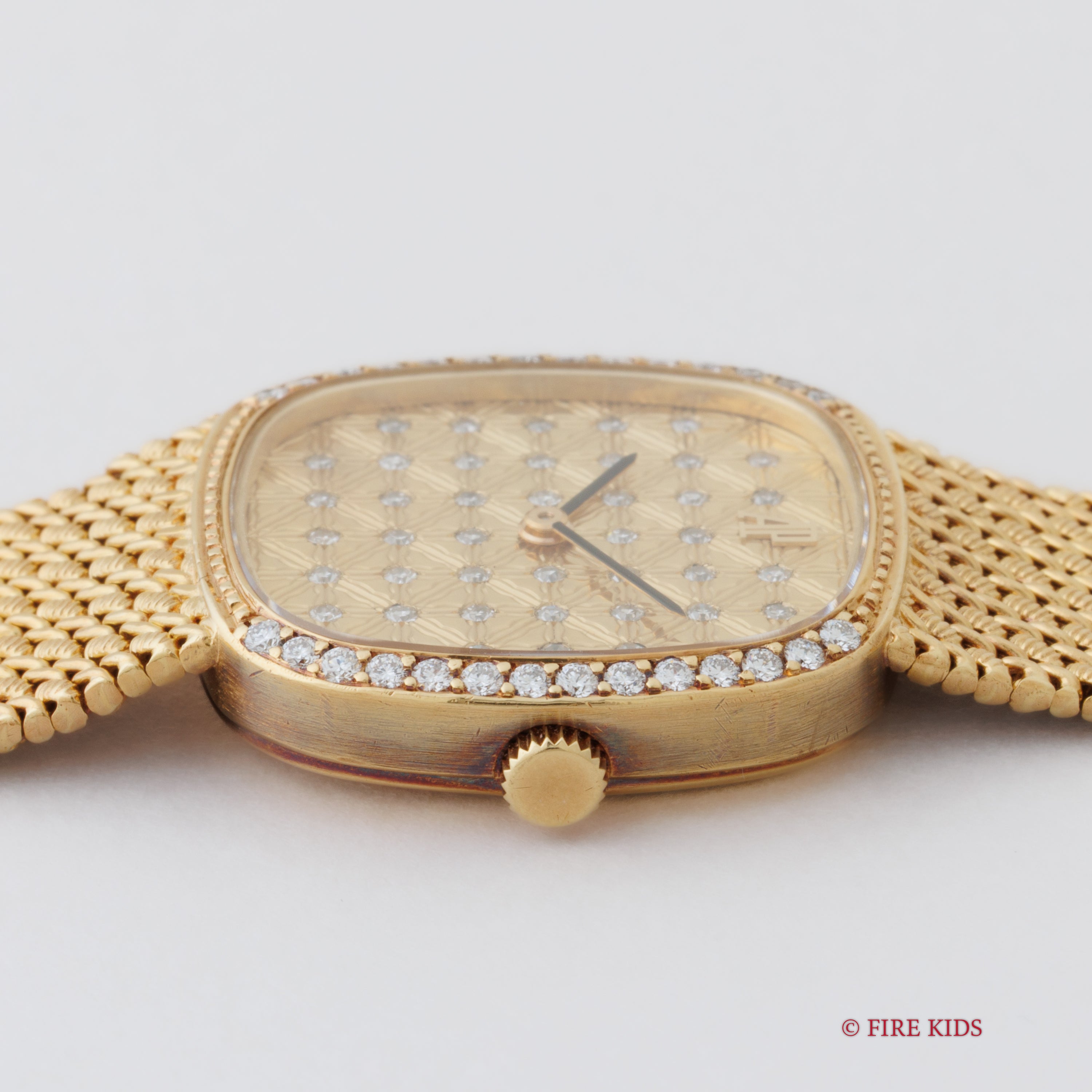 オーデマ・ピゲ 1980年代製 18金無垢イエローゴールド レディース ダイヤ 純正金無垢ブレス、箱、ギャラ付き