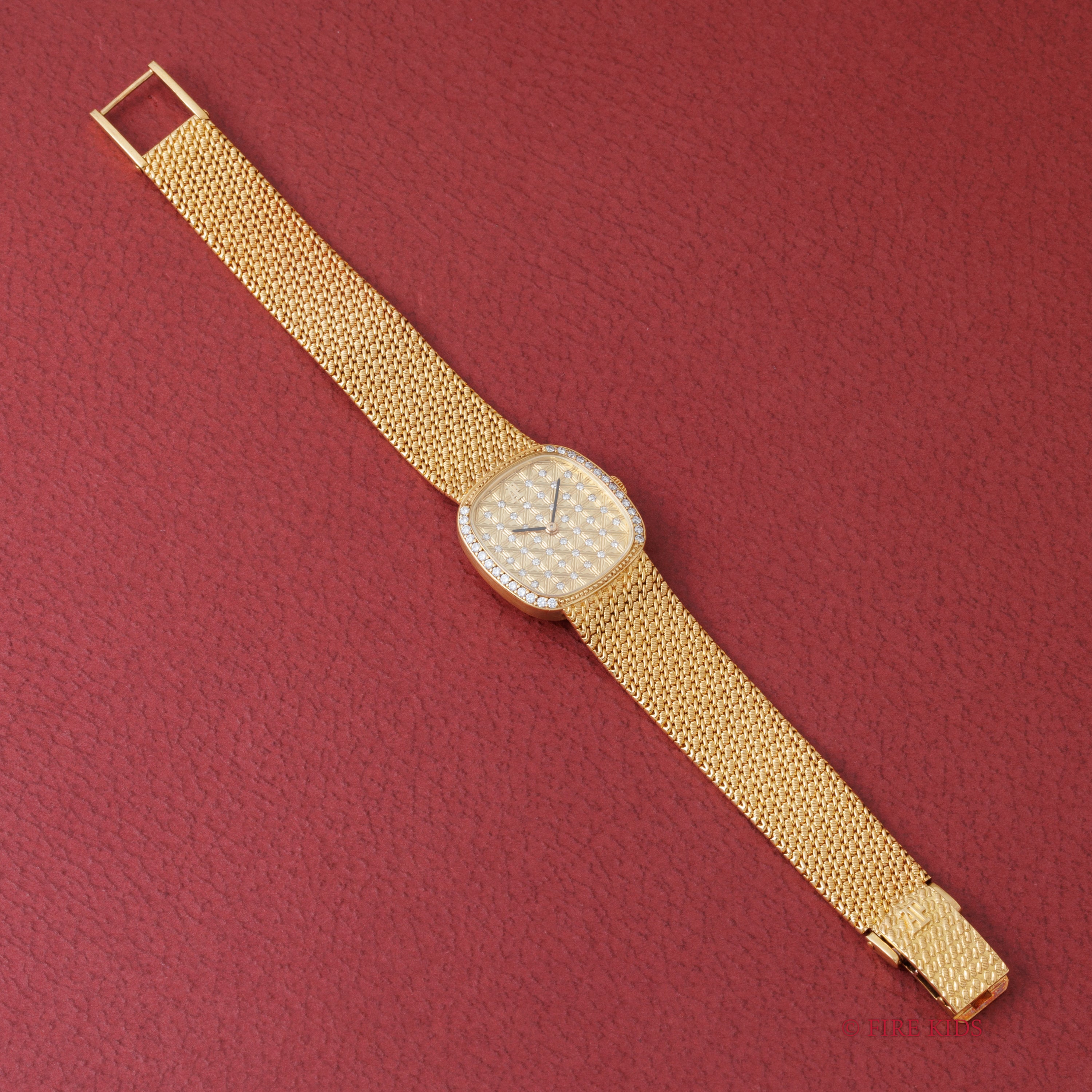 オーデマ・ピゲ 1980年代製 18金無垢イエローゴールド レディース ダイヤ 純正金無垢ブレス、箱、ギャラ付き