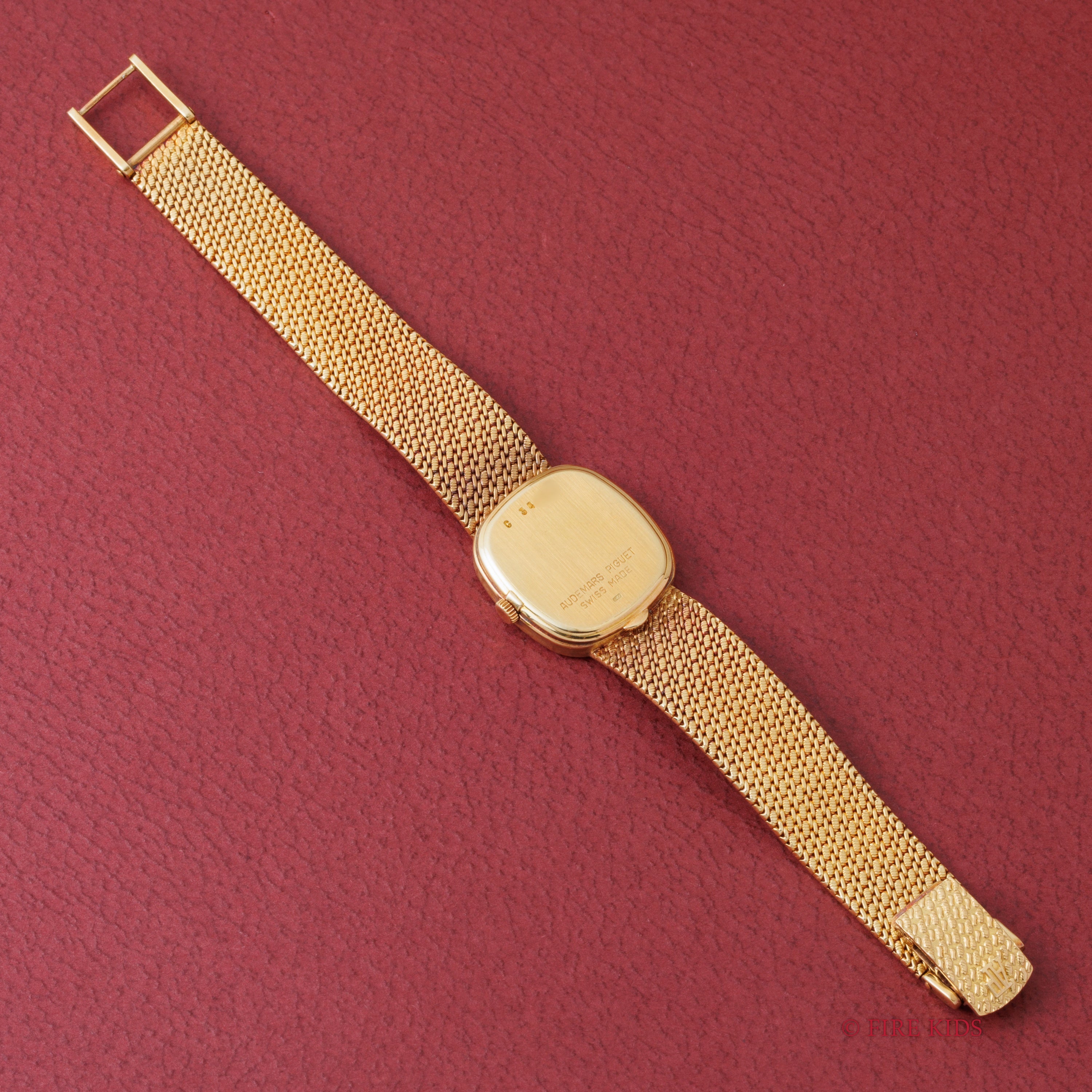 オーデマ・ピゲ 1980年代製 18金無垢イエローゴールド レディース ダイヤ 純正金無垢ブレス、箱、ギャラ付き