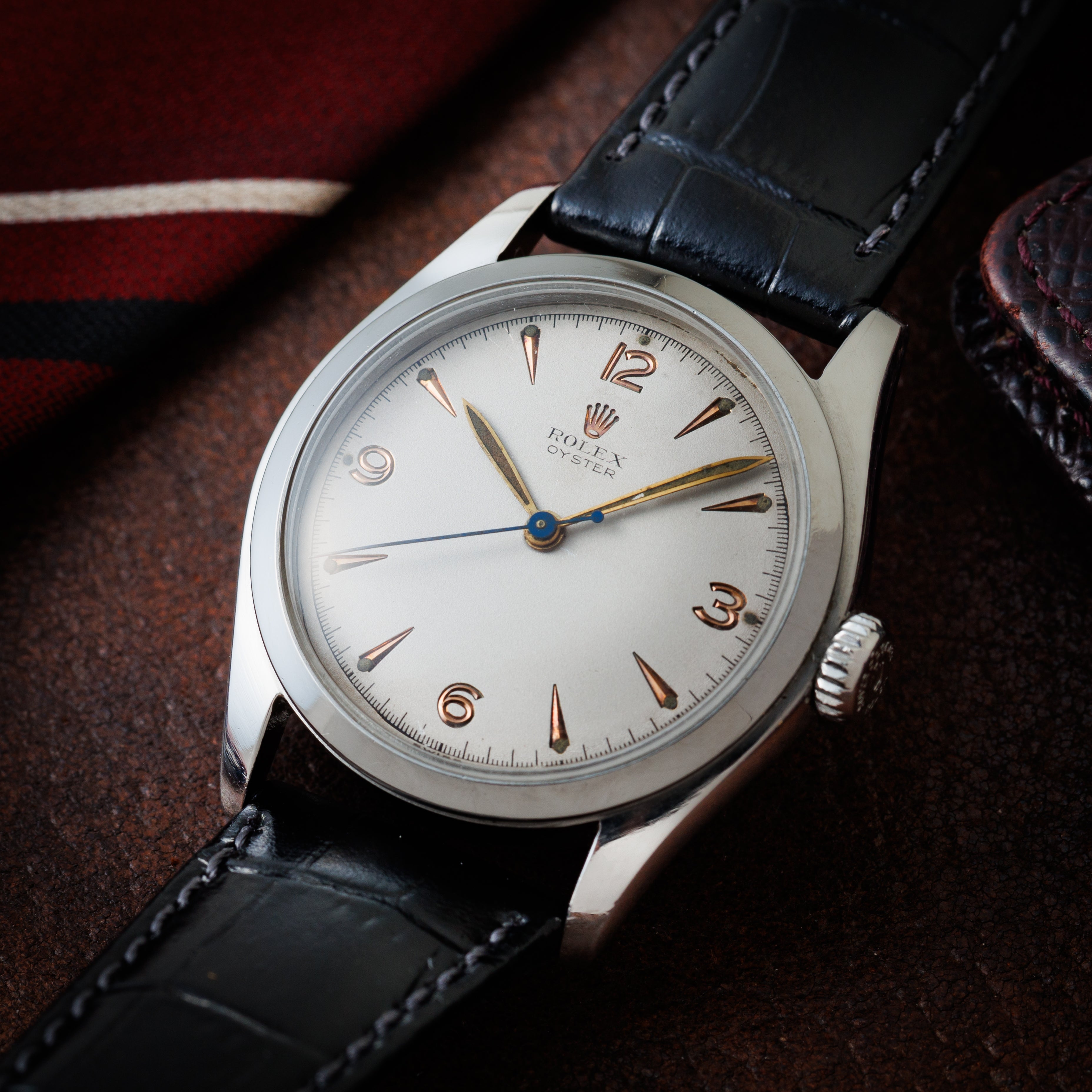 ロレックス オイスター 手巻き 1950年製 Ref.6082 彫飛びアラビアダイヤル スーパーオイスター