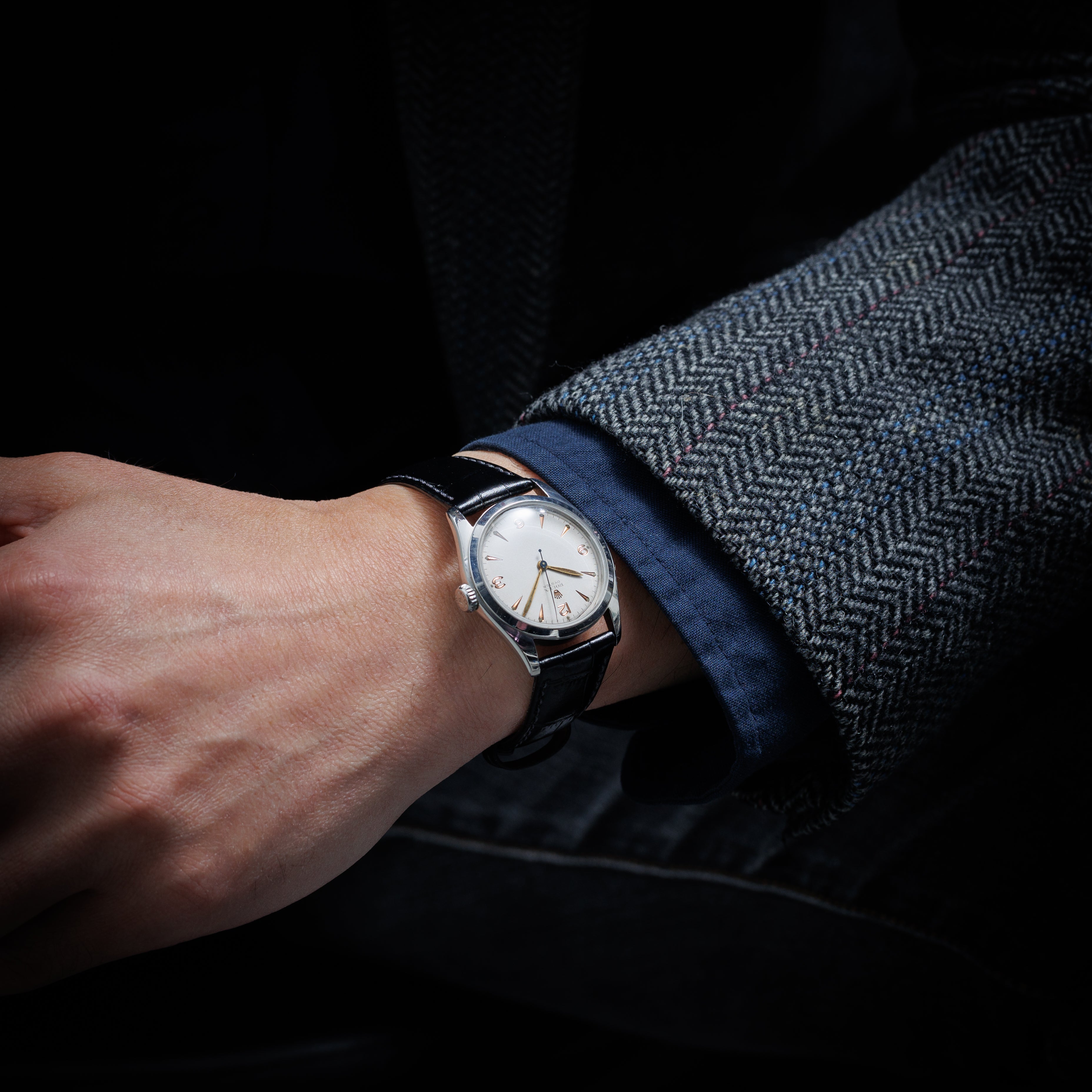 ロレックス オイスター 手巻き 1950年製 Ref.6082 彫飛びアラビアダイヤル スーパーオイスター