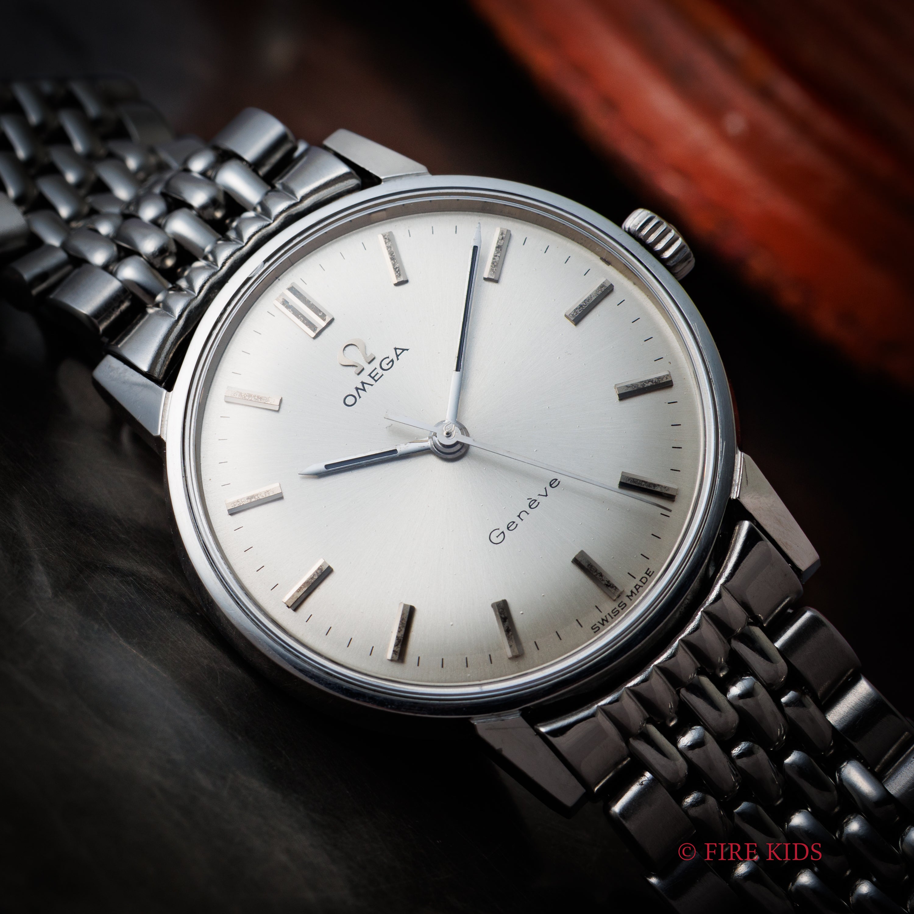 オメガ ジュネーブ ラウンドケース 1967年製 手巻き ノンデイト Ref.135.011 純正ライスブレス