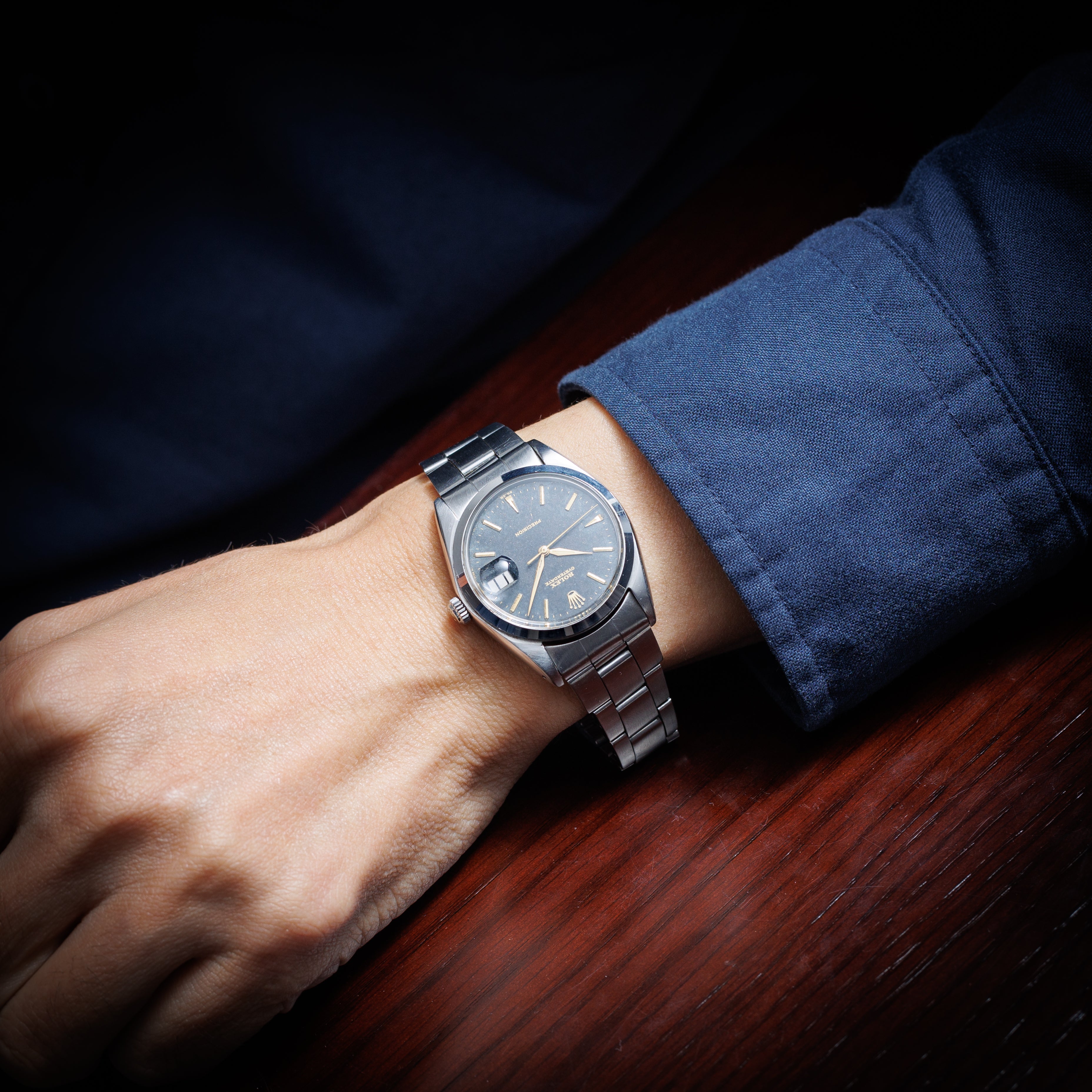 ロレックス オイスターデイト 1963年製 Ref.6694 ブラックギルトダイヤル