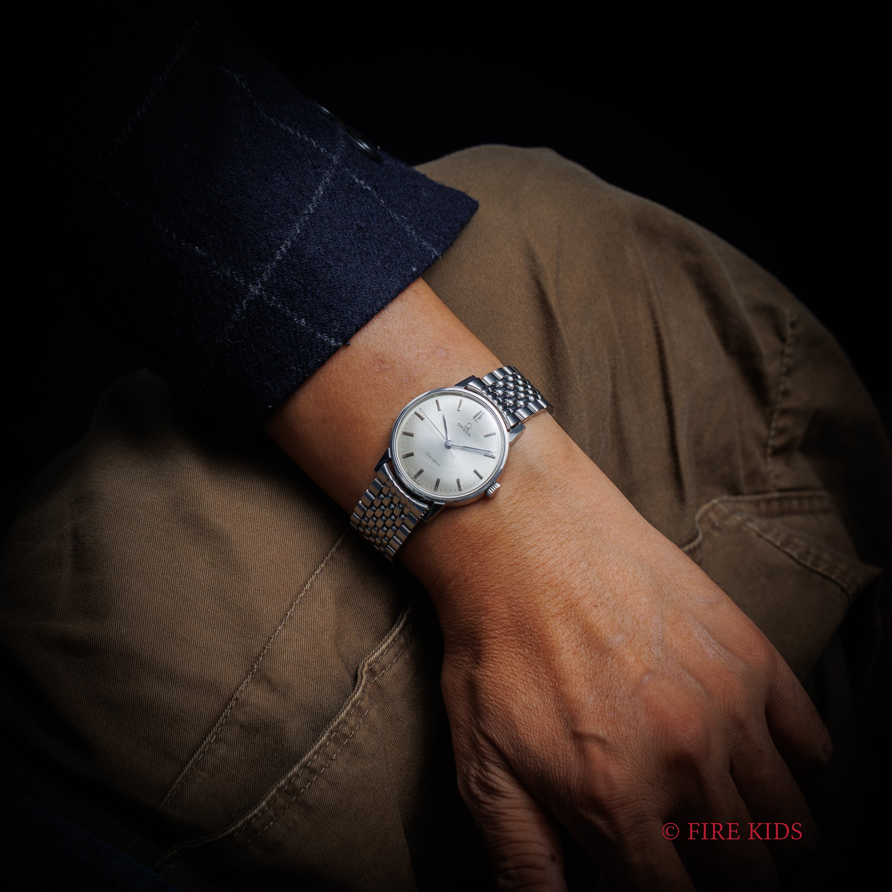 オメガ ジュネーブ ラウンドケース 1967年製 手巻き ノンデイト Ref.135.011 純正ライスブレス