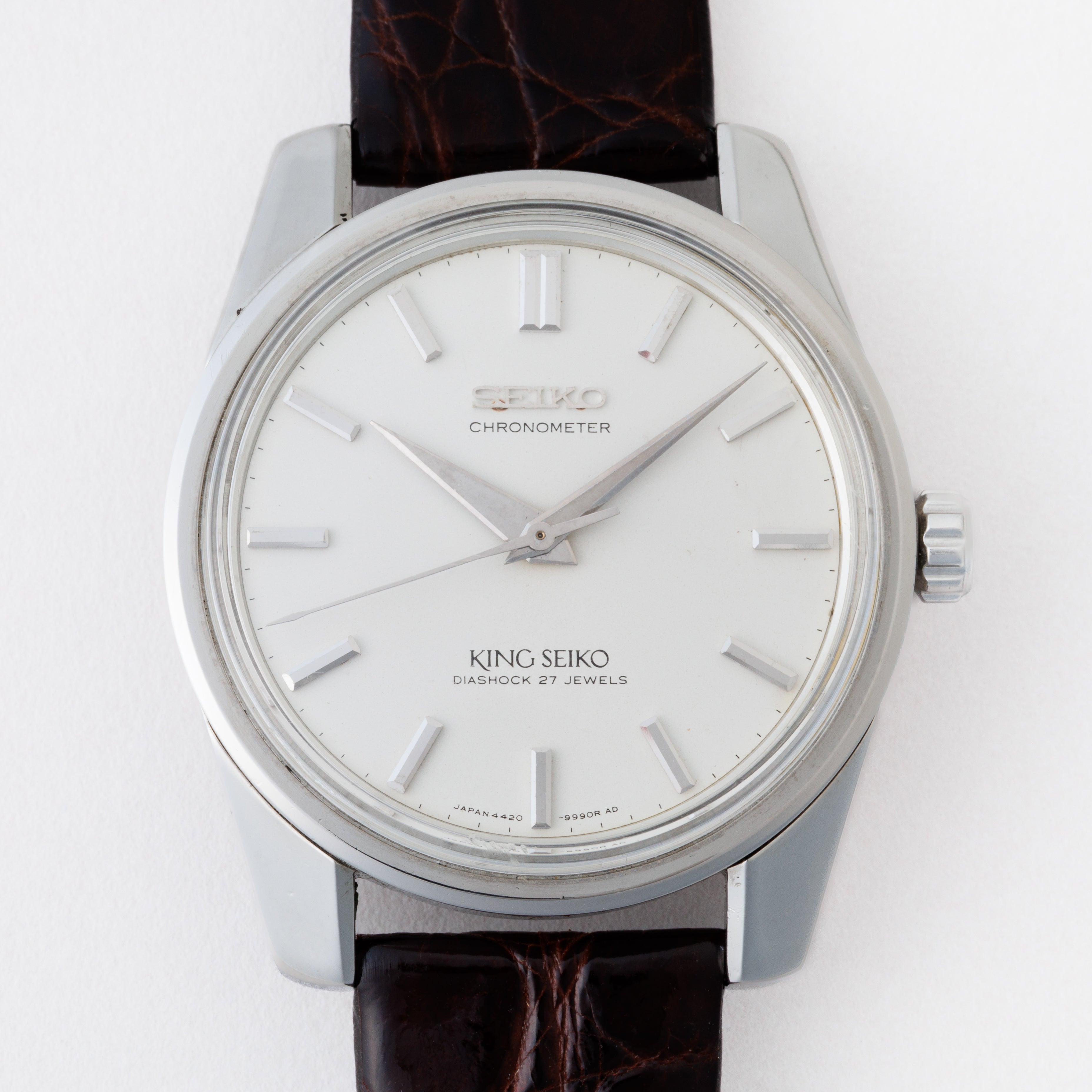 キングセイコー クロノメーター 後期 1965年製 Ref.4420-9990 獅子メダル ロービート手巻き 純正尾錠付き